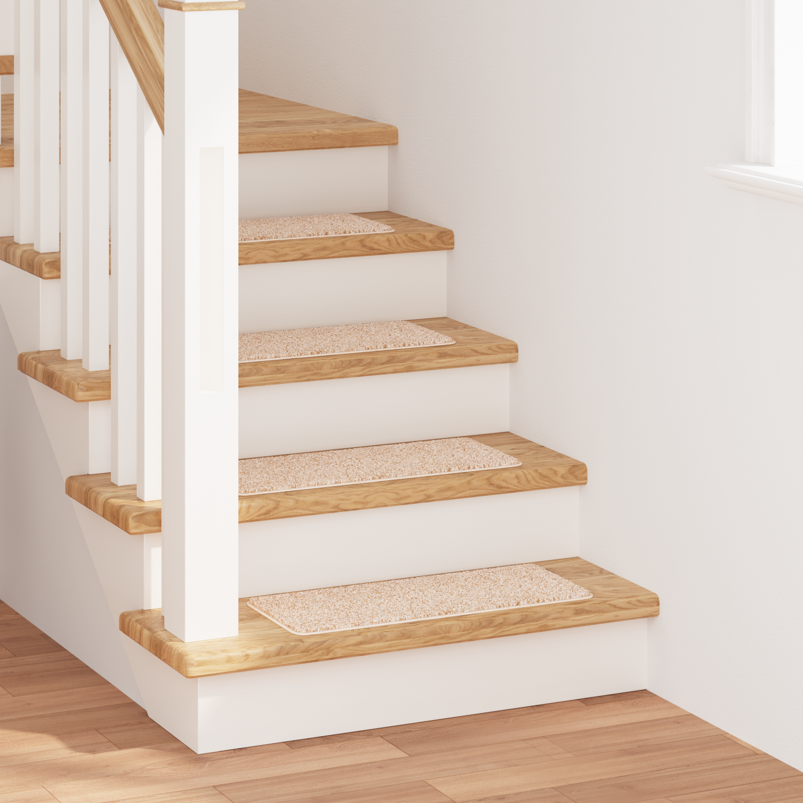 Stair Mats with Latex Backing Cream 25x60 cm