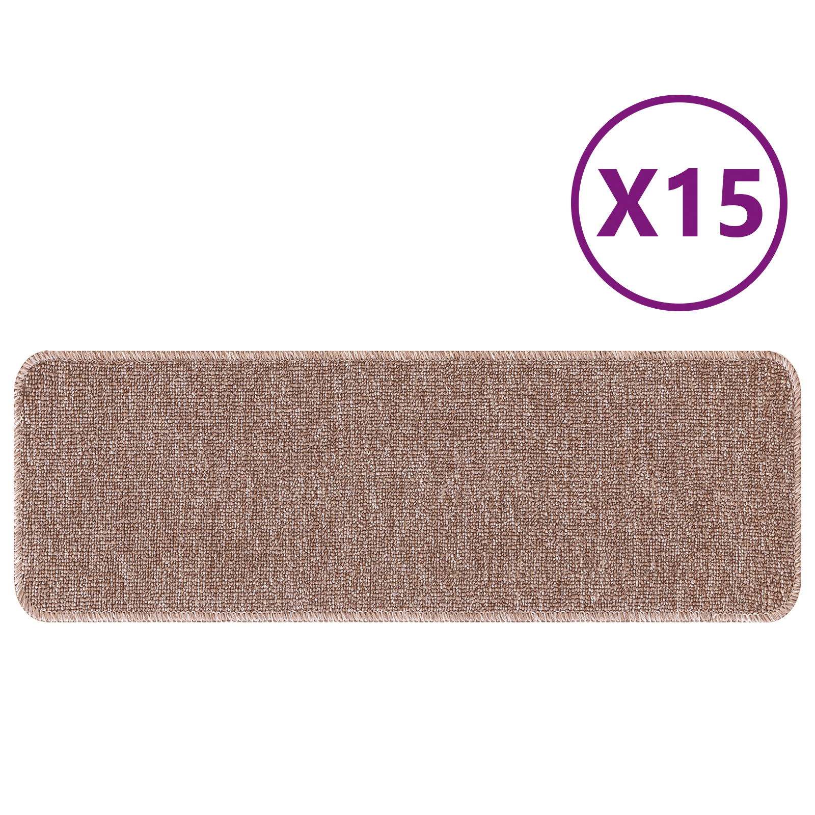 Stair Mats with Latex Backing Light Brown 25x60 cm - Image 3