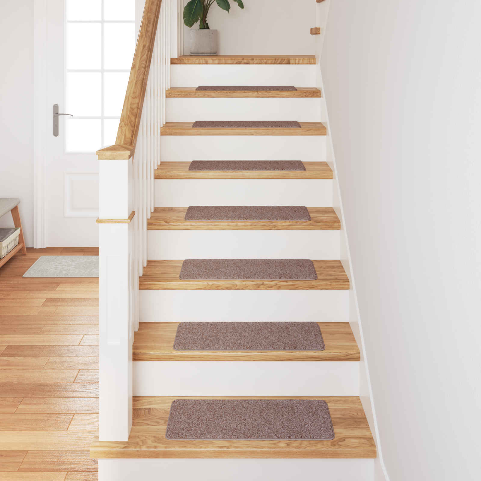 Stair Mats with Latex Backing Light Brown 25x60 cm - Image 4