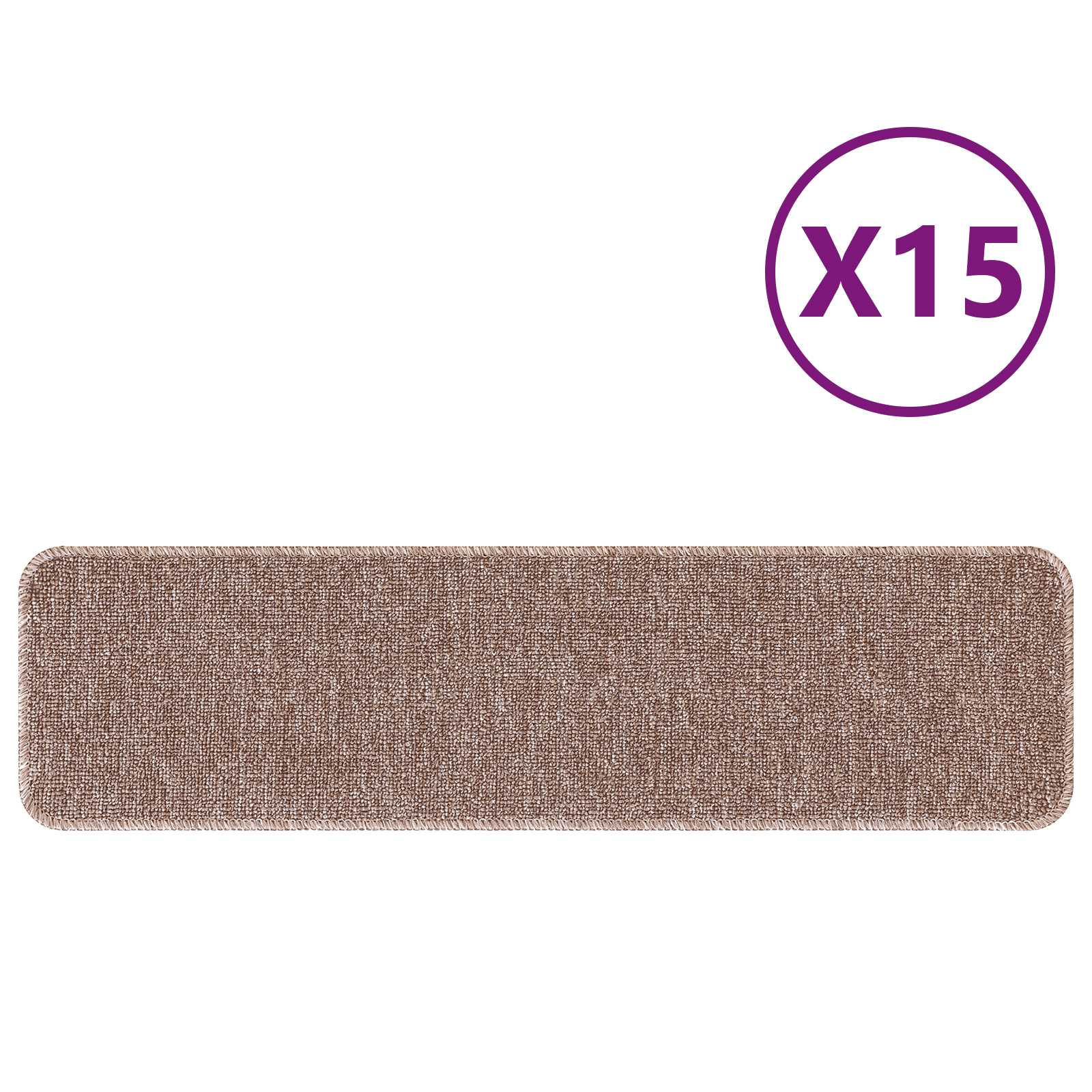 Stair Mats with Latex Backing Light Brown 20x75 - Image 3