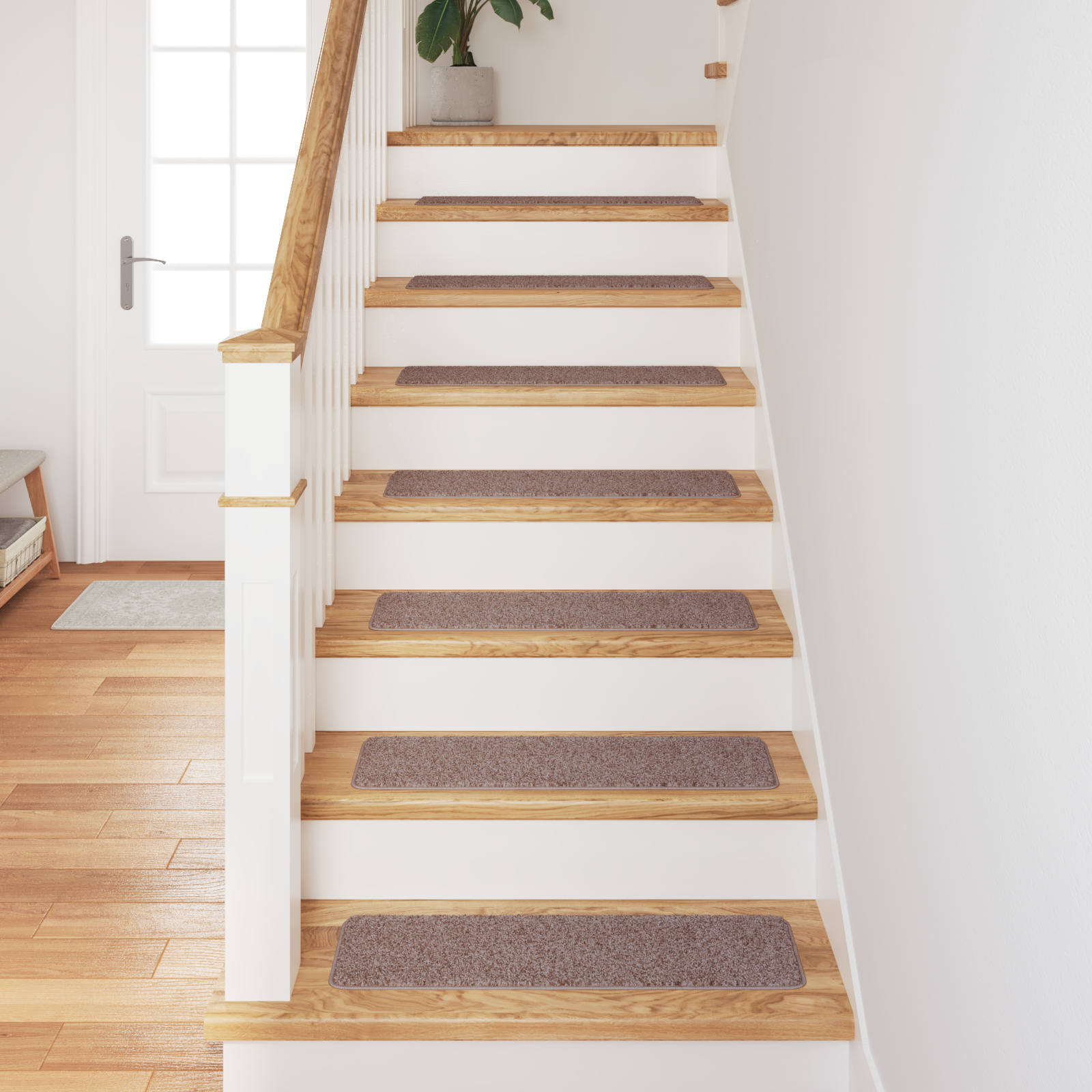 Stair Mats with Latex Backing Light Brown 20x75 - Image 4