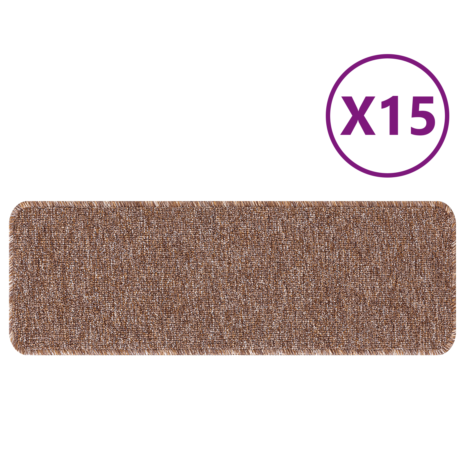 Stair Mats with Latex Backing Brown 25x60 cm - Image 3