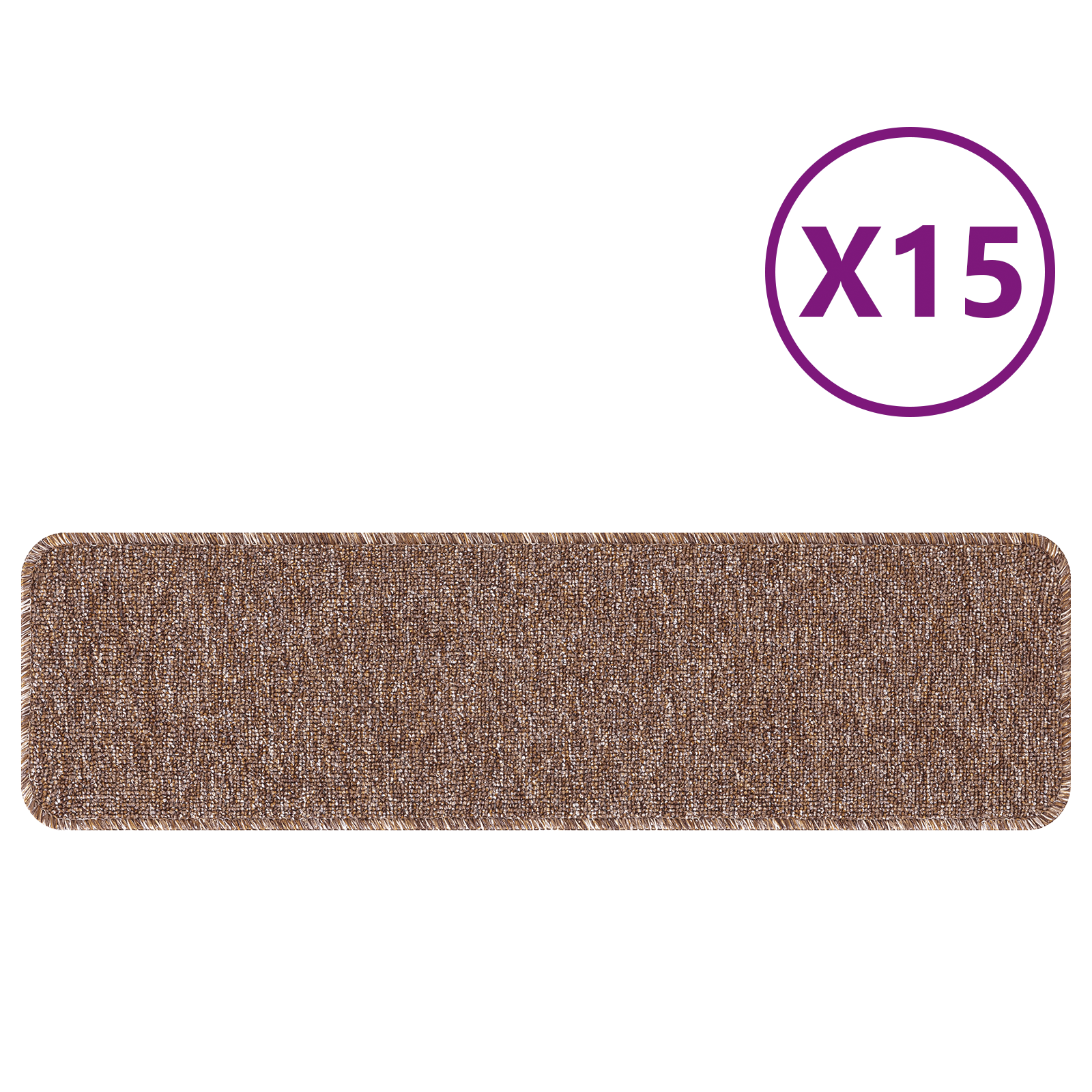 Stair Mats with Latex Backing Brown 20x75 cm - Image 3
