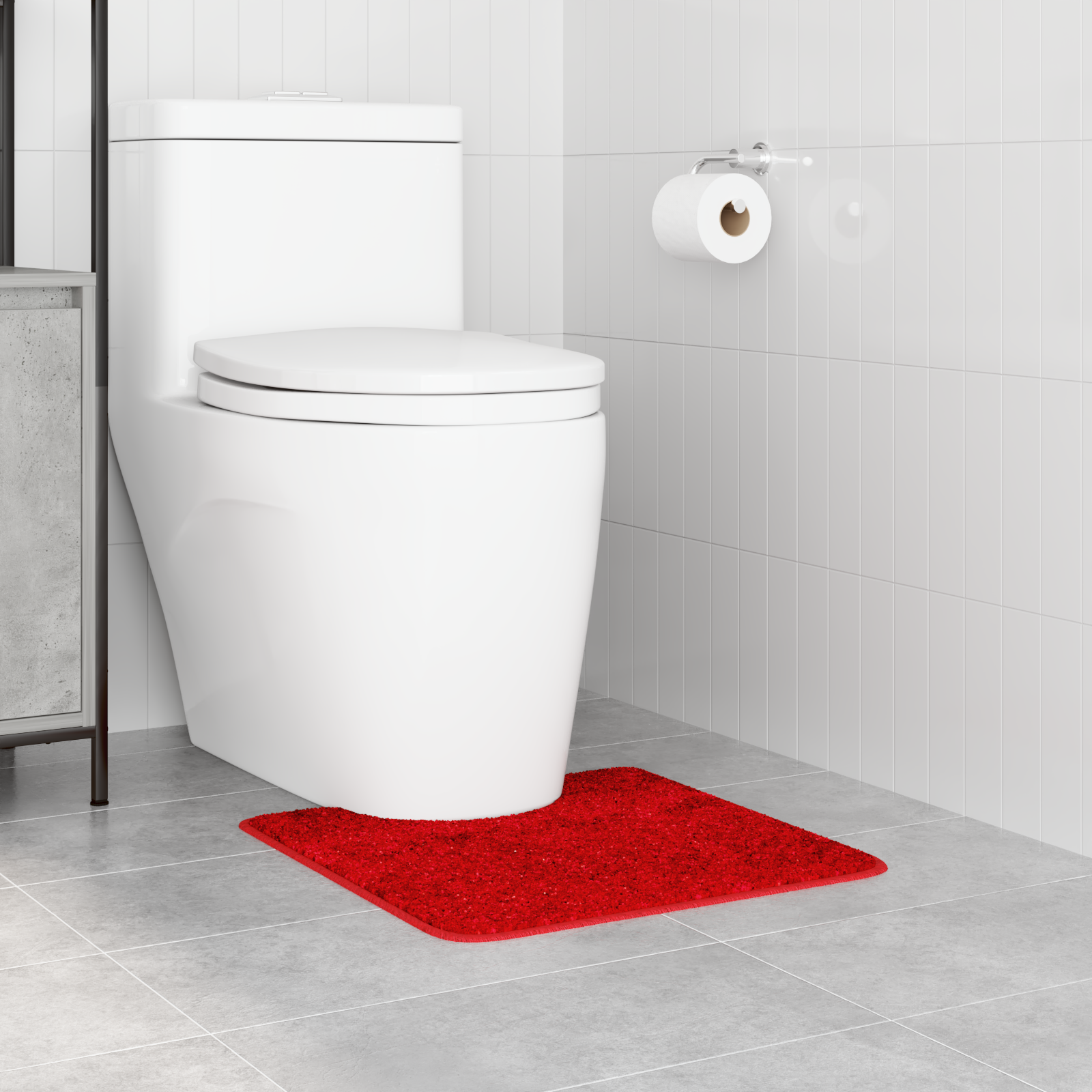 Bath Mat U-Shaped Red 50x50 cm Polypropylen Non-Slip - Image 3