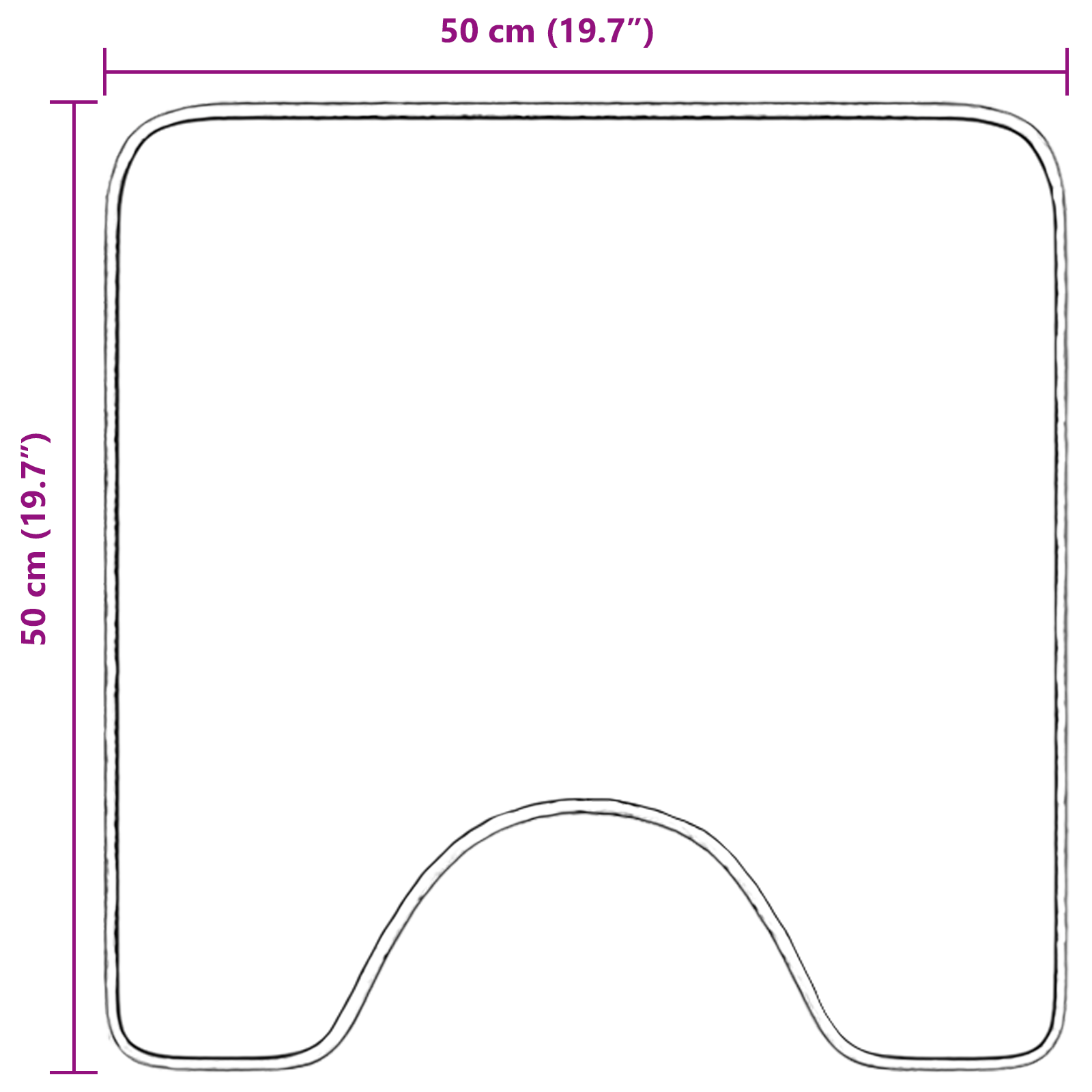 Bath Mat U-Shaped Purple 50x50 cm Polypropylen Non-Slip - Image 8