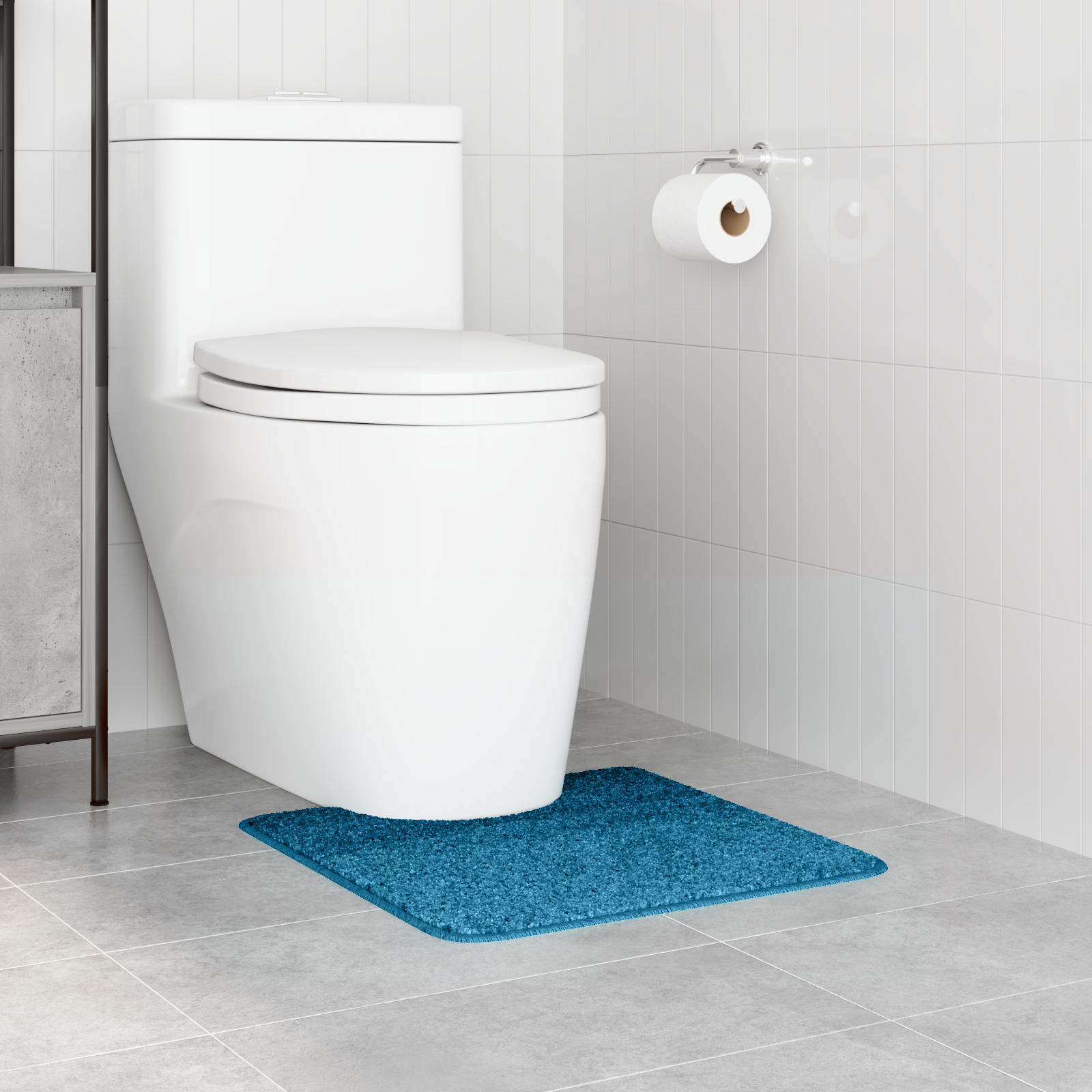 Bath Mat U-Shaped Blue 50x50 cm Polypropylen Non-Slip - Image 3