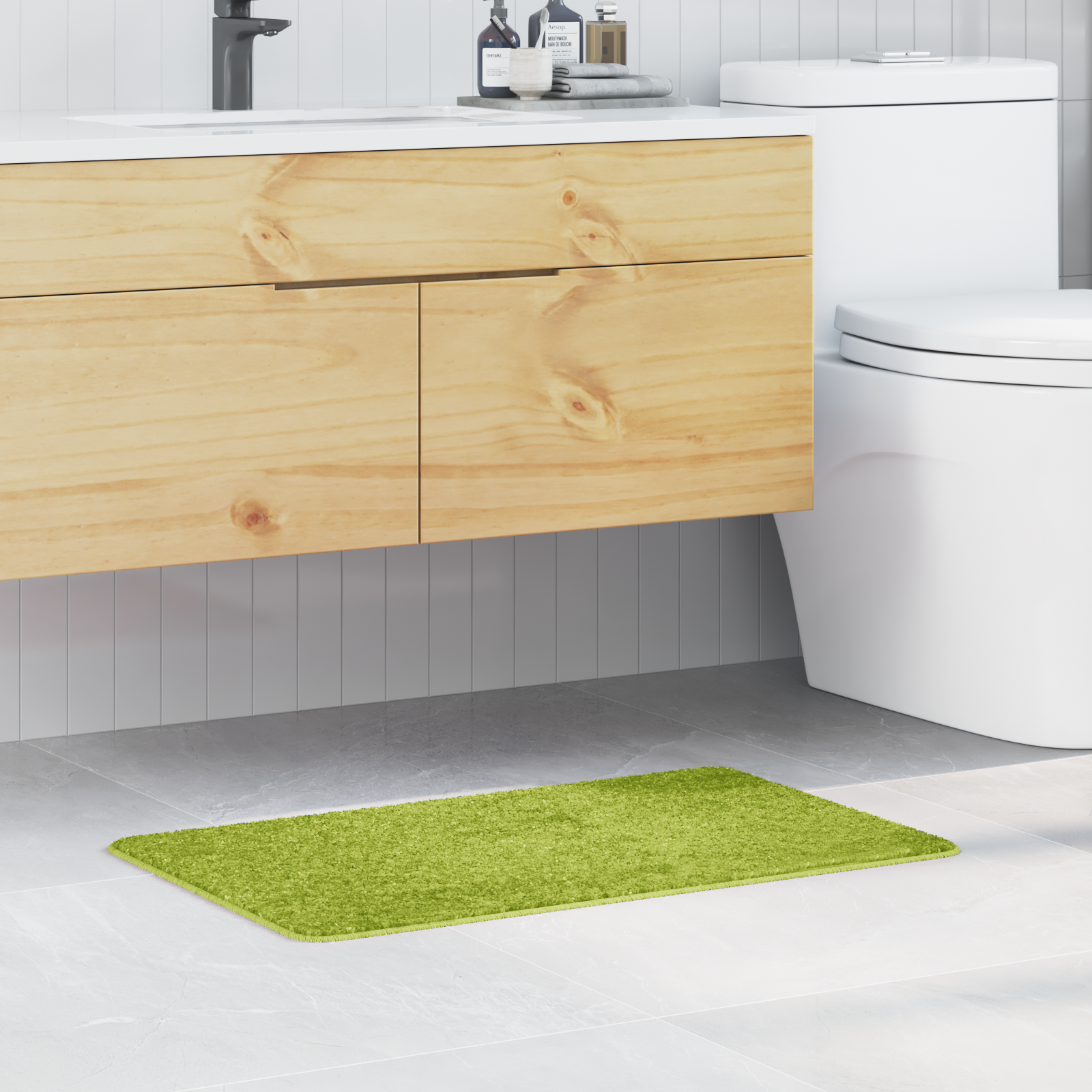 Bath Mat Rectangular Green 50x80 cm Polypropylen Non-Slip