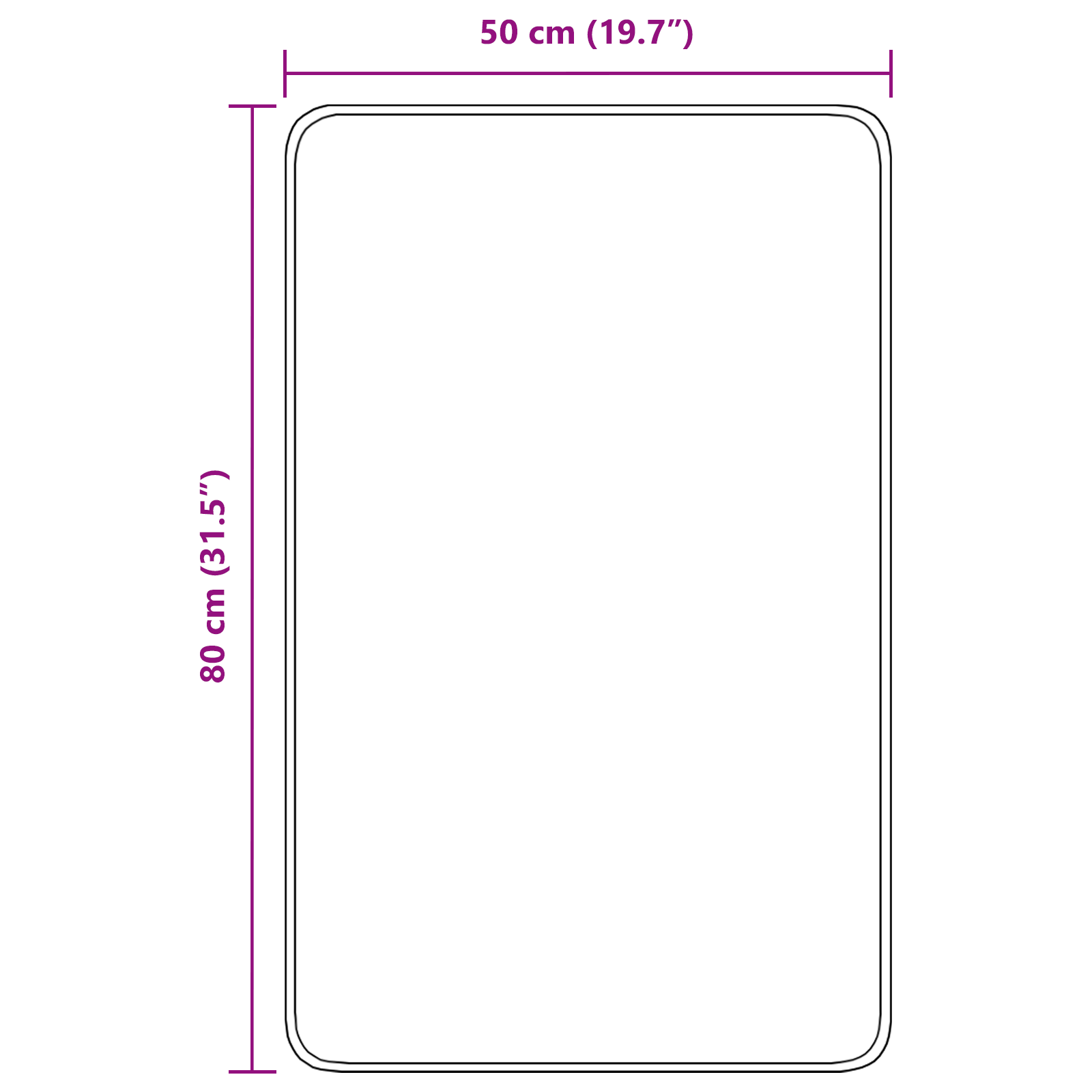 Bath Mat Rectangular Purple 50x80 cm Polypropylen Non-Slip - Image 8