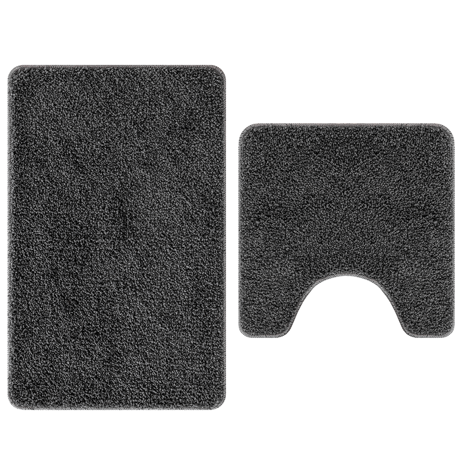 2 Piece Bath Mat Set Dark Grey Polypropylen Non-Slip - Image 6
