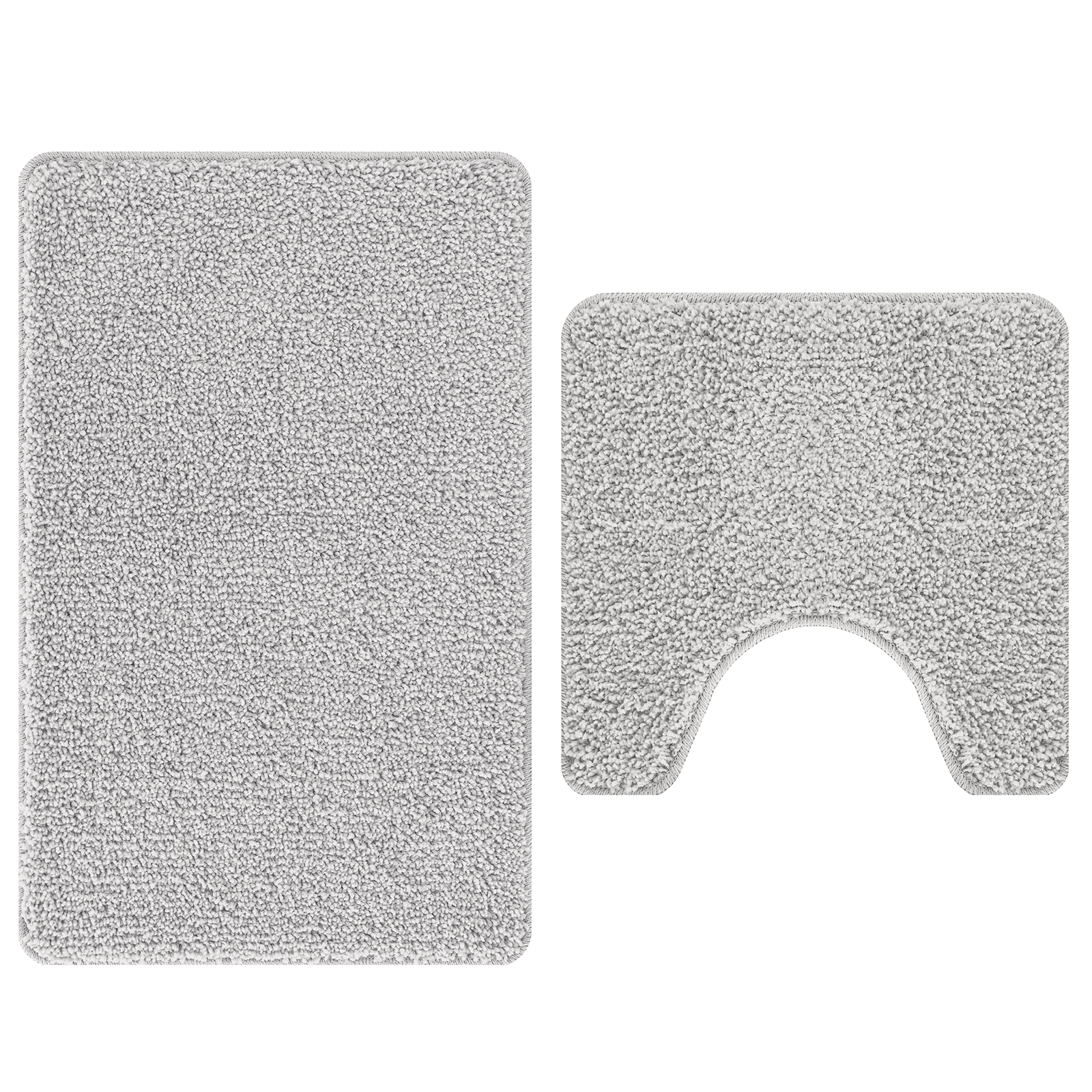 2 Piece Bath Mat Set Grey Polypropylen Non-Slip - Image 6
