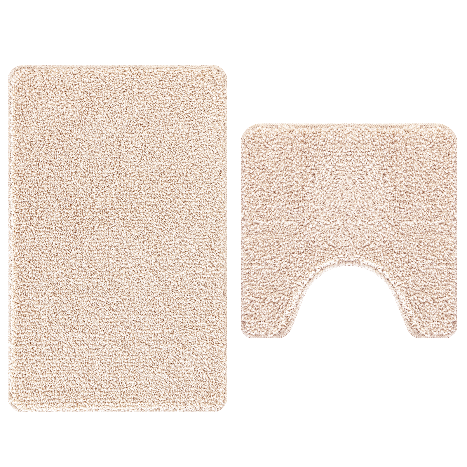 2 Piece Bath Mat Set Cream Polypropylen Non-Slip - Image 6