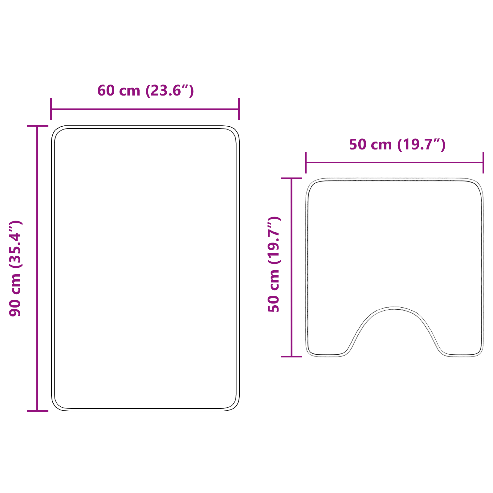 2 Piece Bath Mat Set Cream Polypropylen Non-Slip - Image 10