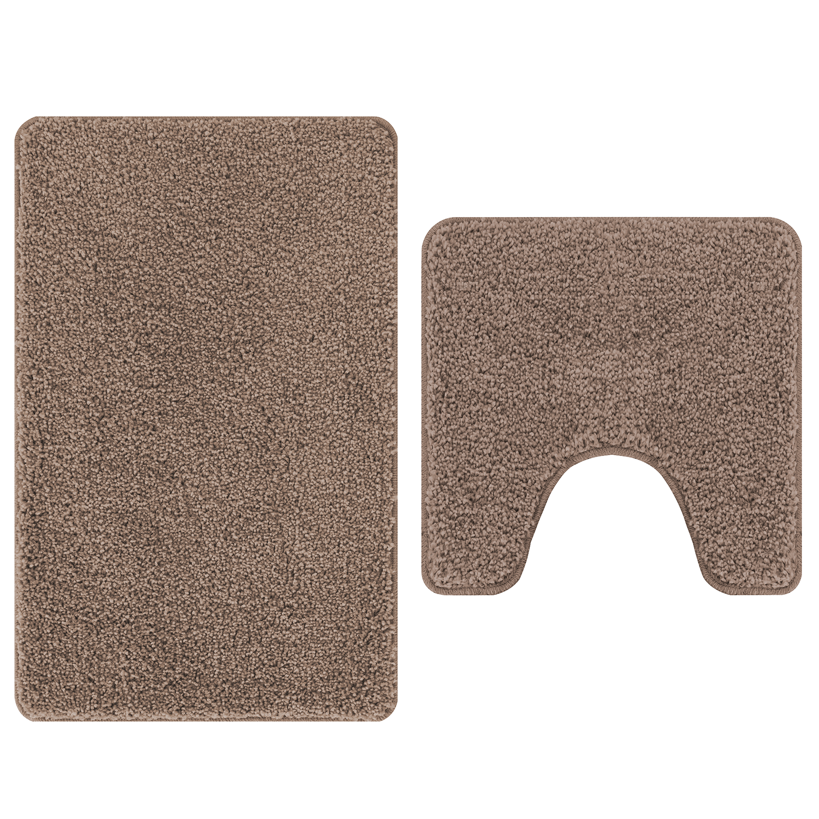 2 Piece Bath Mat Set Brown Polypropylen Non-Slip - Image 6