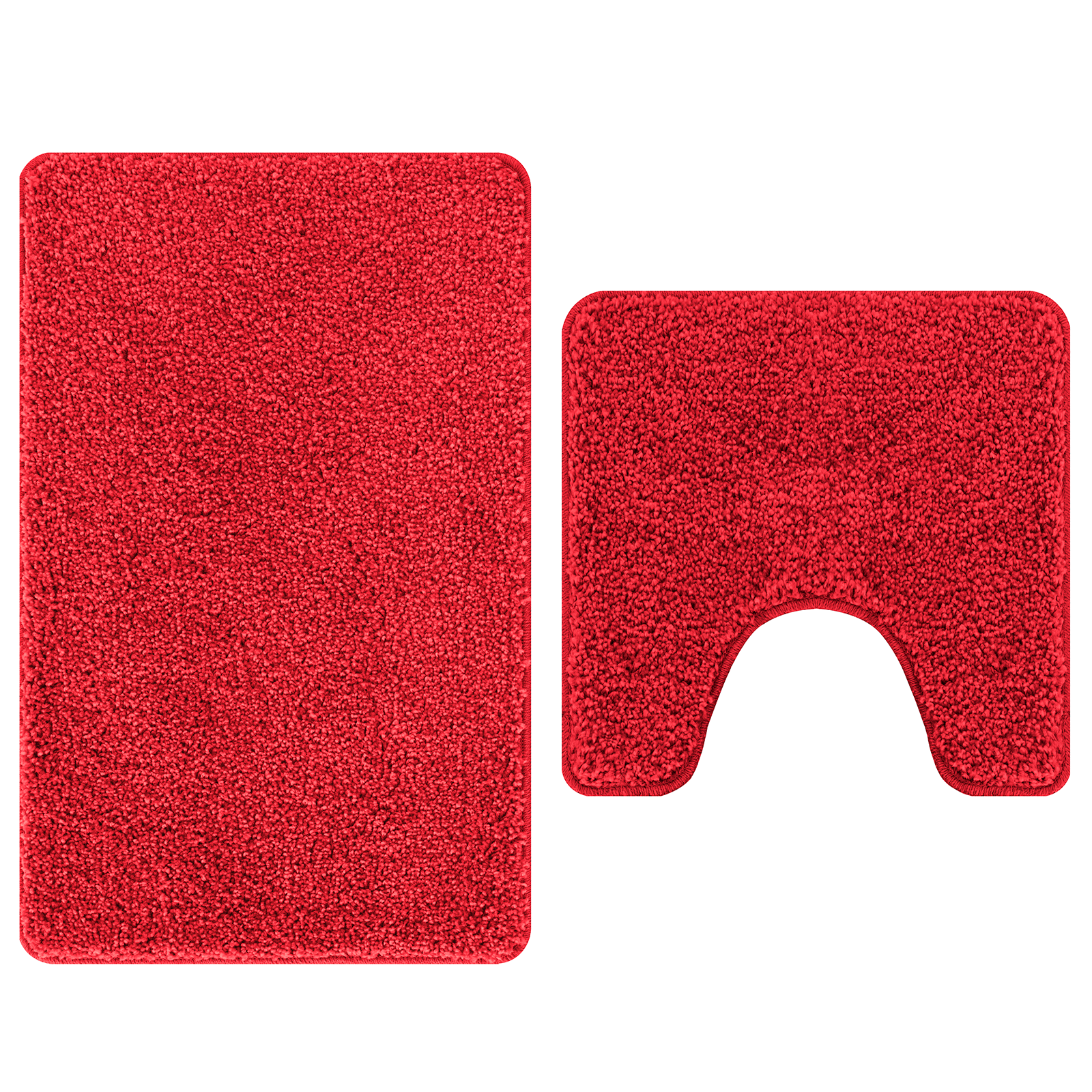 2 Piece Bath Mat Set Red Polypropylen Non-Slip - Image 6