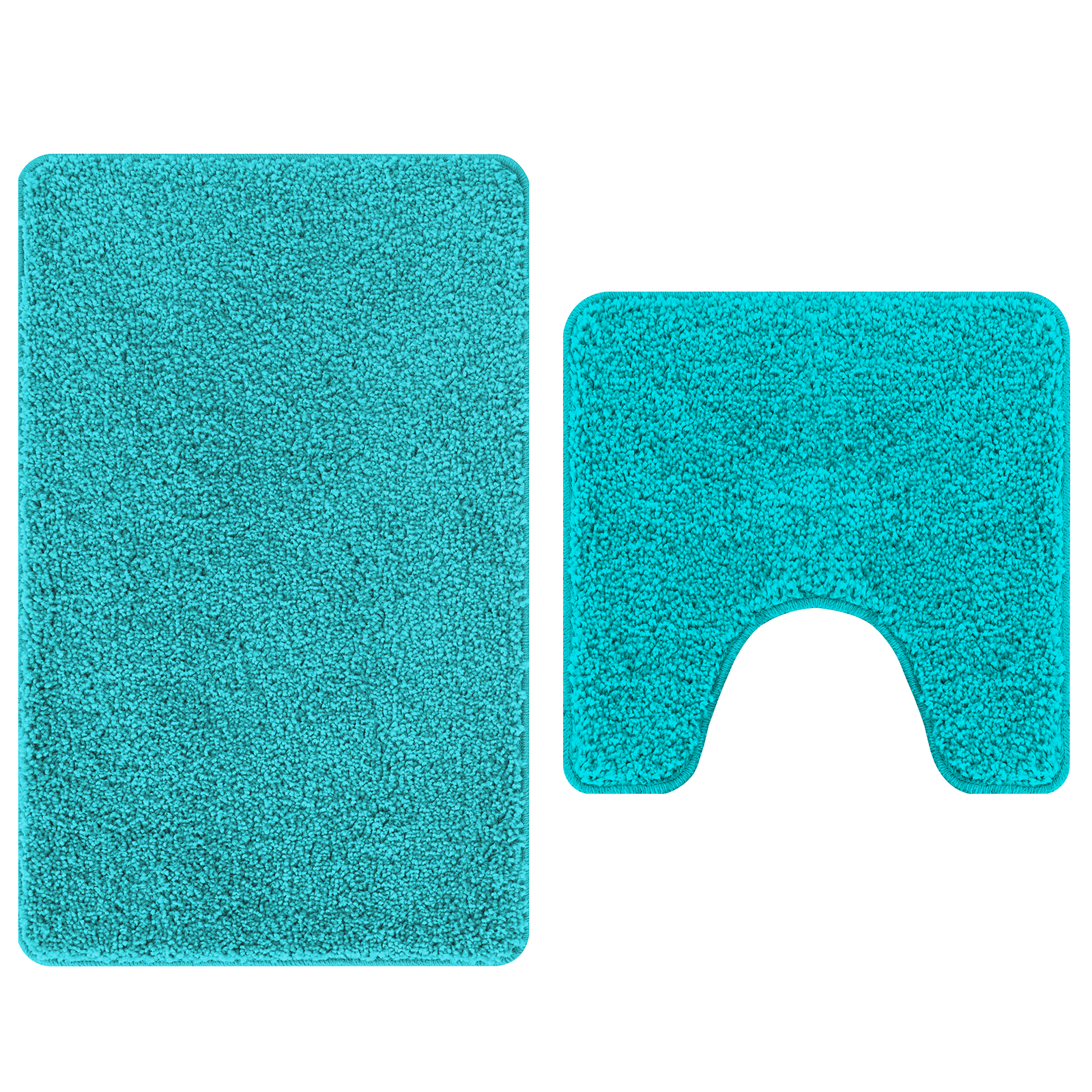 2 Piece Bath Mat Set Turquoise Polypropylen Non-Slip - Image 6