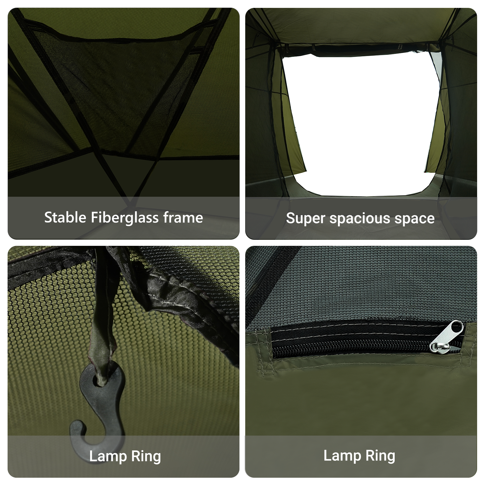 Fishing Tent Olive green Polyester 7-Person Durable - Image 8