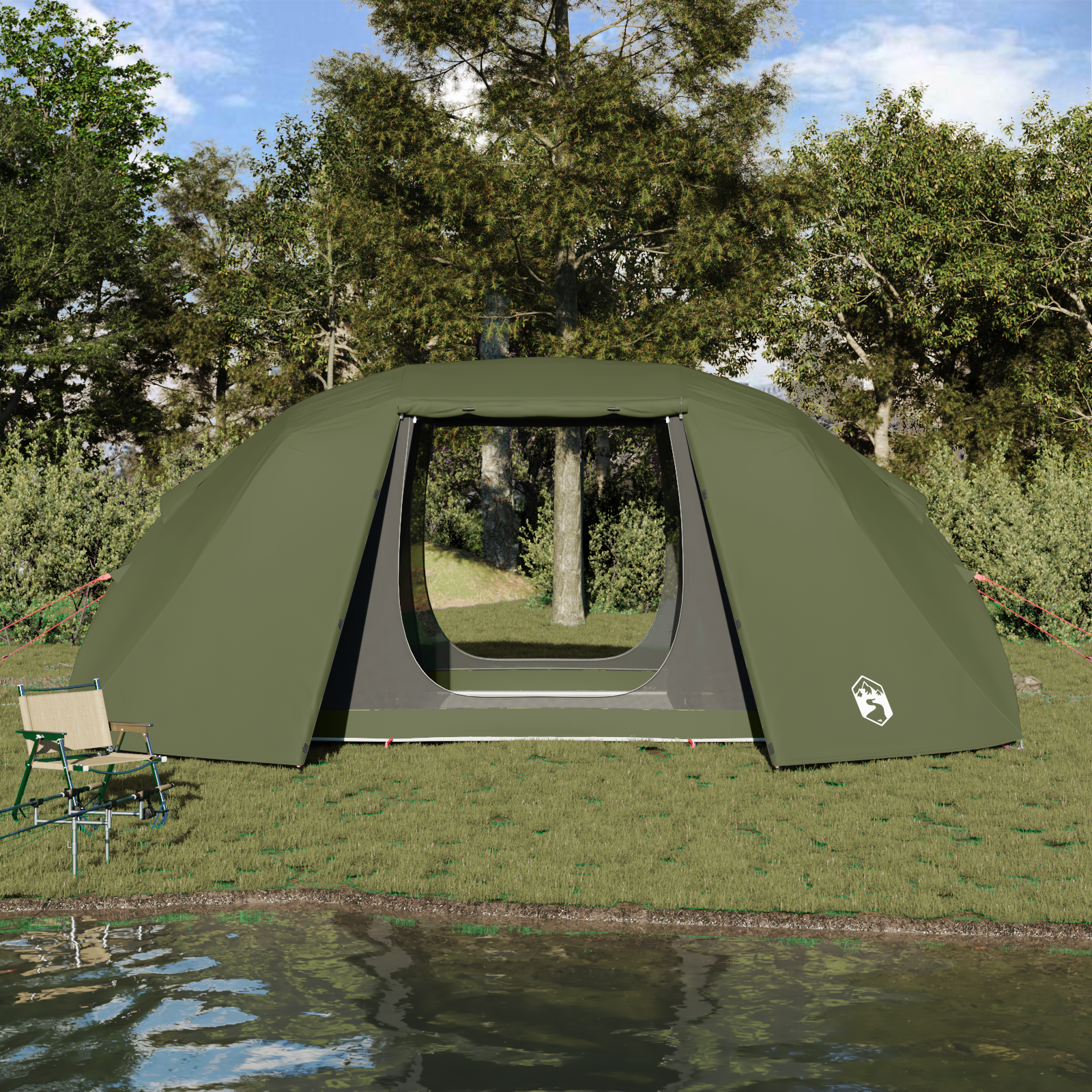 Fishing Tent Olive green Polyester 7-Person Durable - Image 4