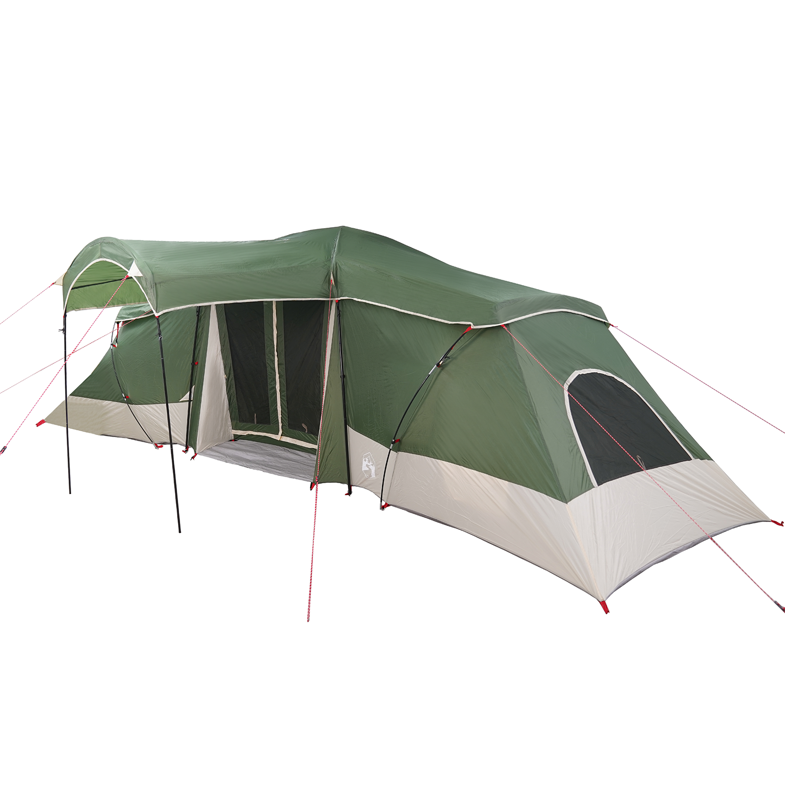Family Tent with Windows Dome Green 6-Person Waterproof - Image 2