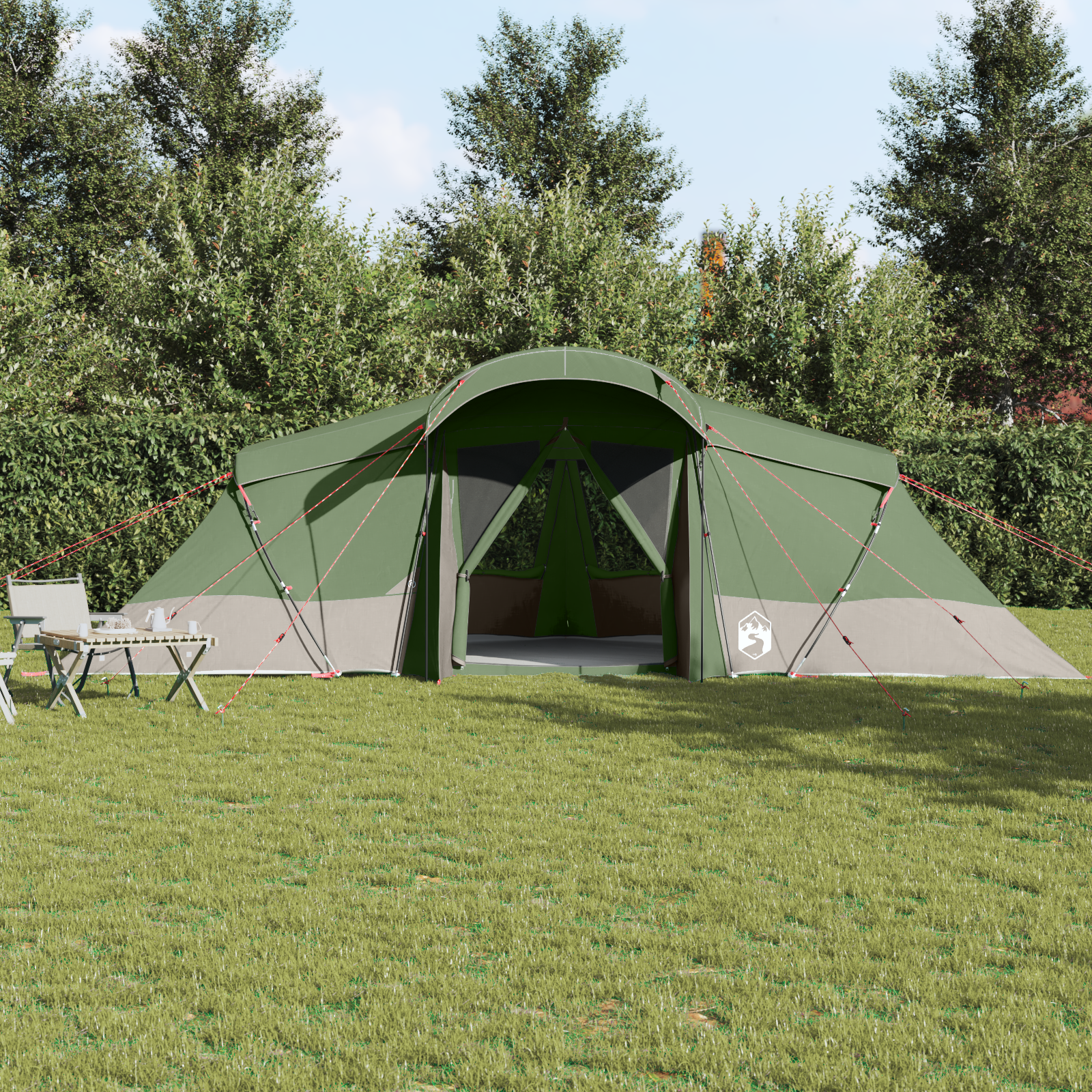 Family Tent with Windows Dome Green 6-Person Waterproof - Image 4