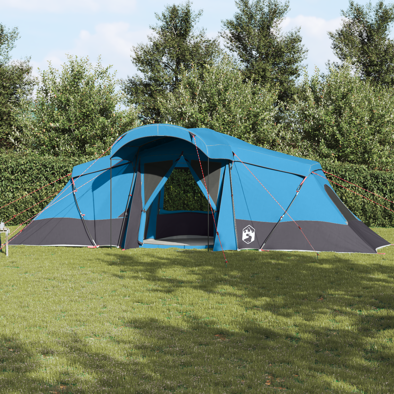Family Tent with Windows Dome Blue 4-Person Waterproof