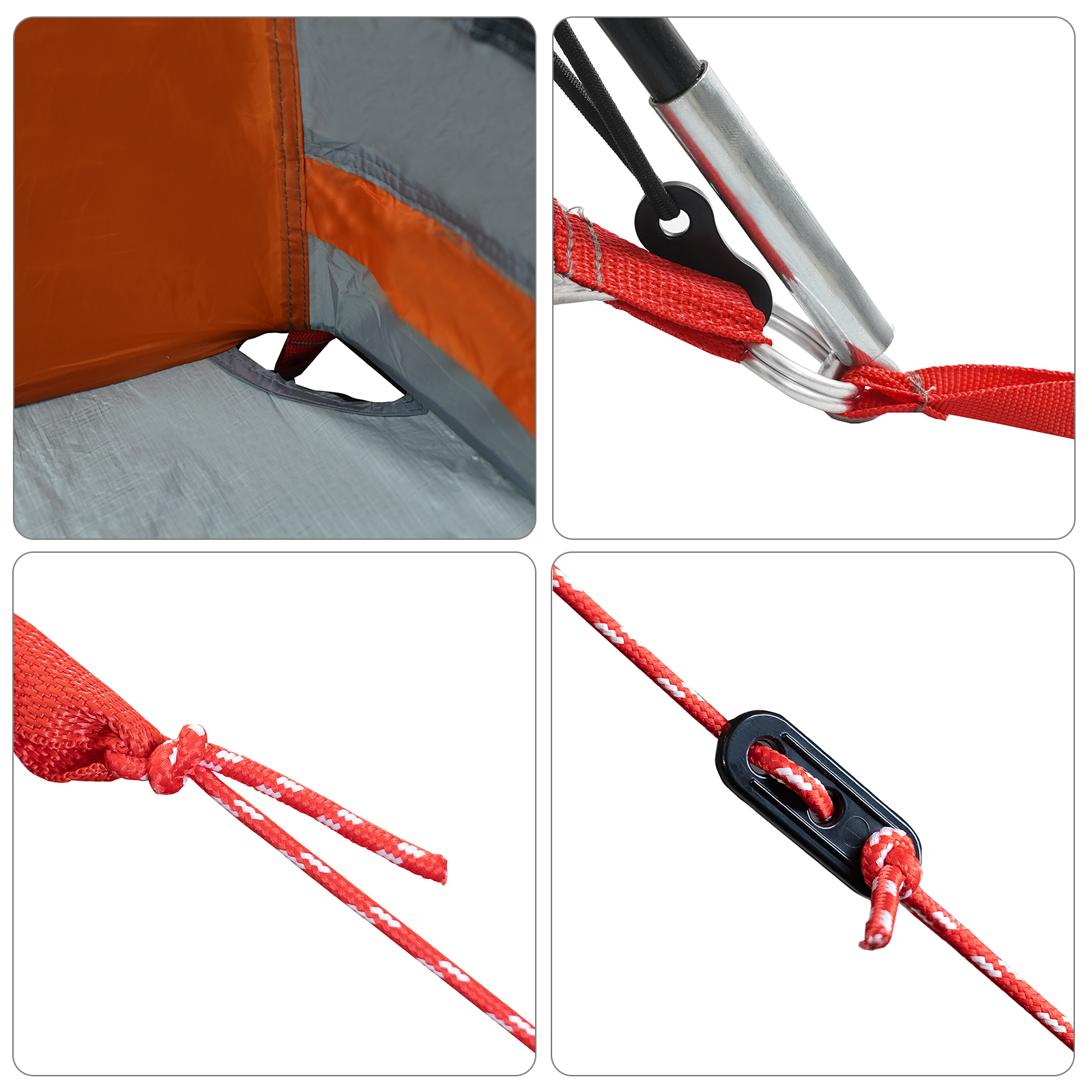 Family Tent with Windows Dome Grey&Orange 6-Person Waterproof - Image 10