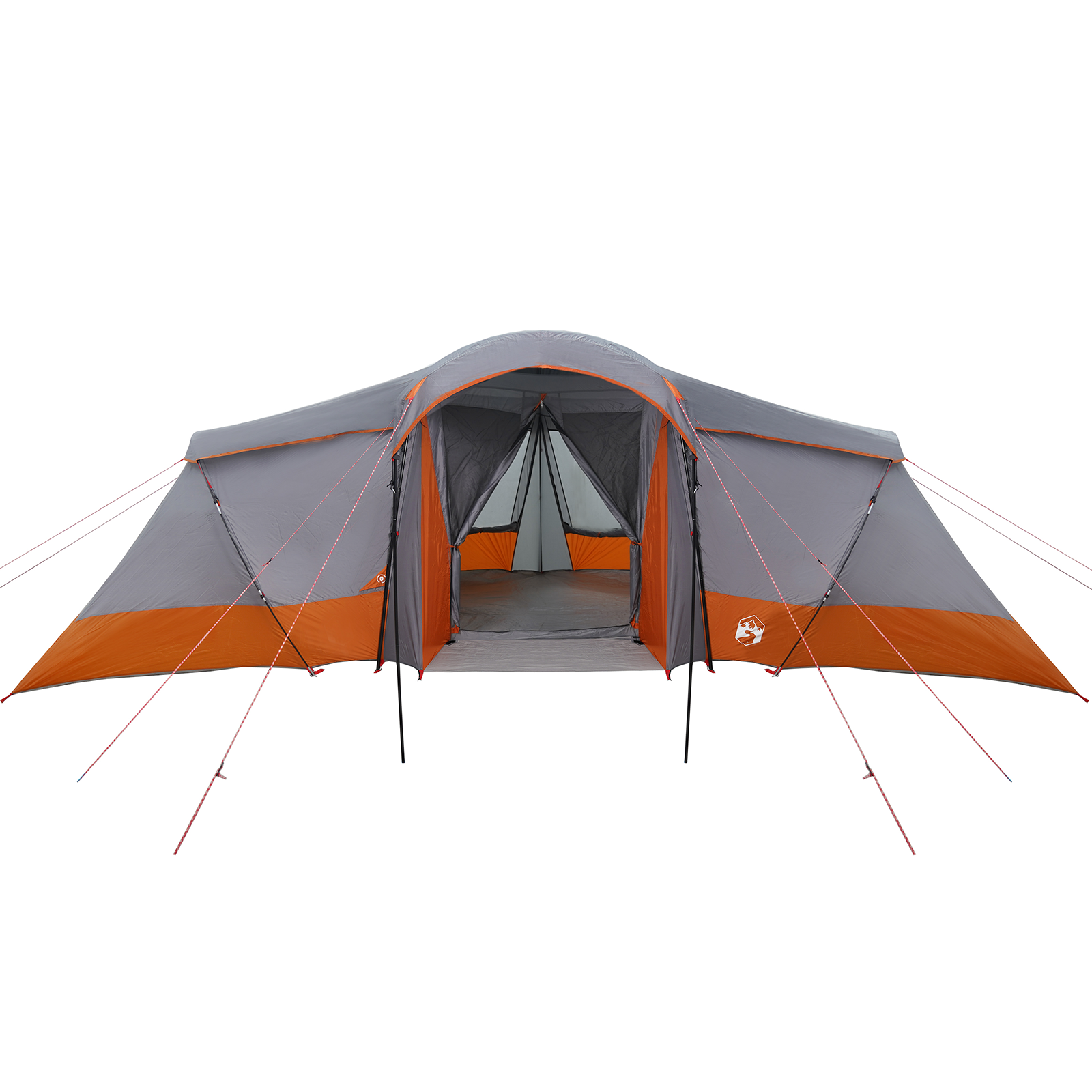 Family Tent with Windows Dome Grey&Orange 6-Person Waterproof - Image 11