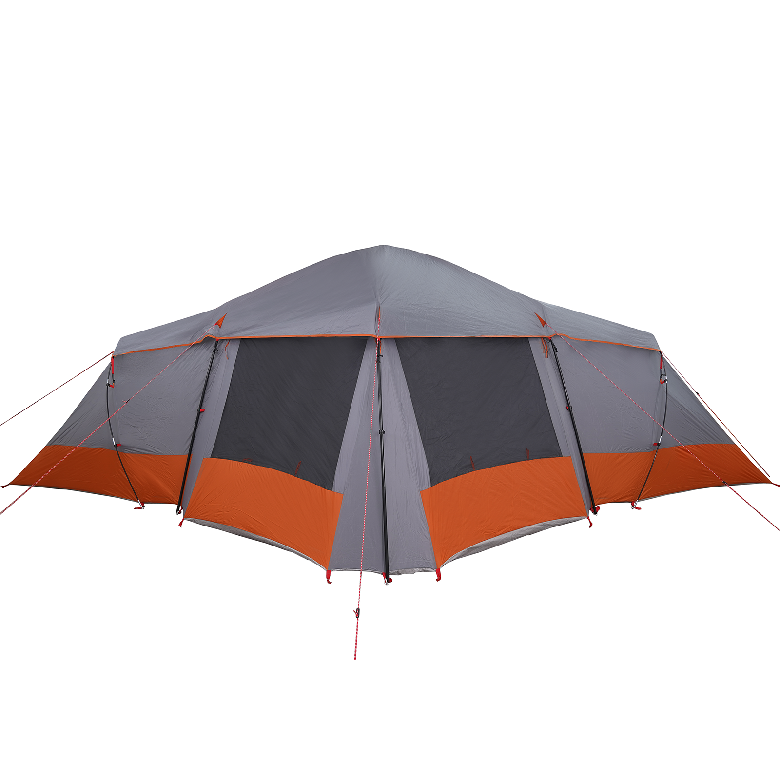 Family Tent with Windows Dome Grey&Orange 6-Person Waterproof - Image 7
