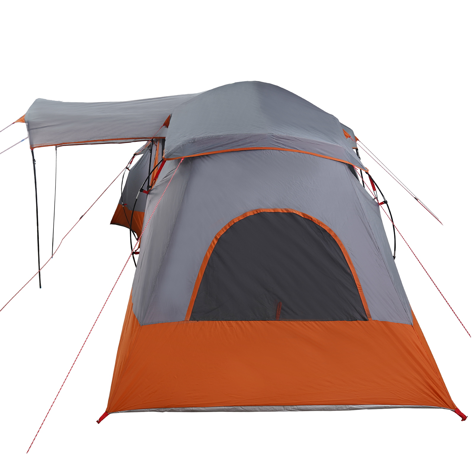Family Tent with Windows Dome Grey&Orange 6-Person Waterproof - Image 6