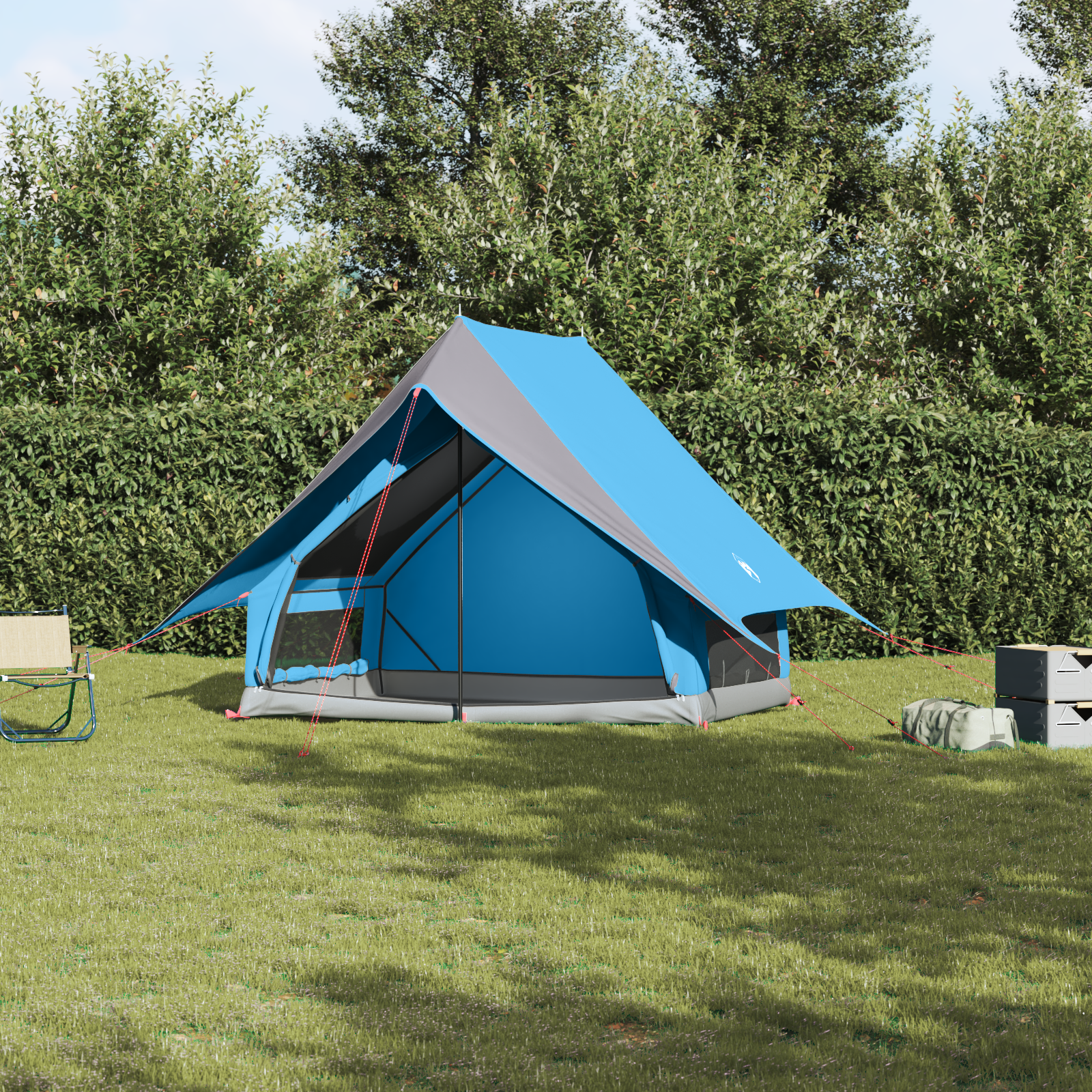 Camping Tent A-Frame 3-Person Blue Waterproof