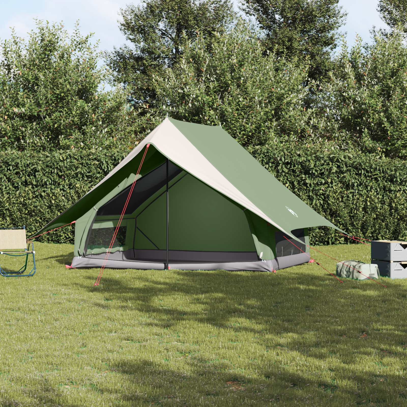 Camping Tent A-Frame 5-Person Green Waterproof