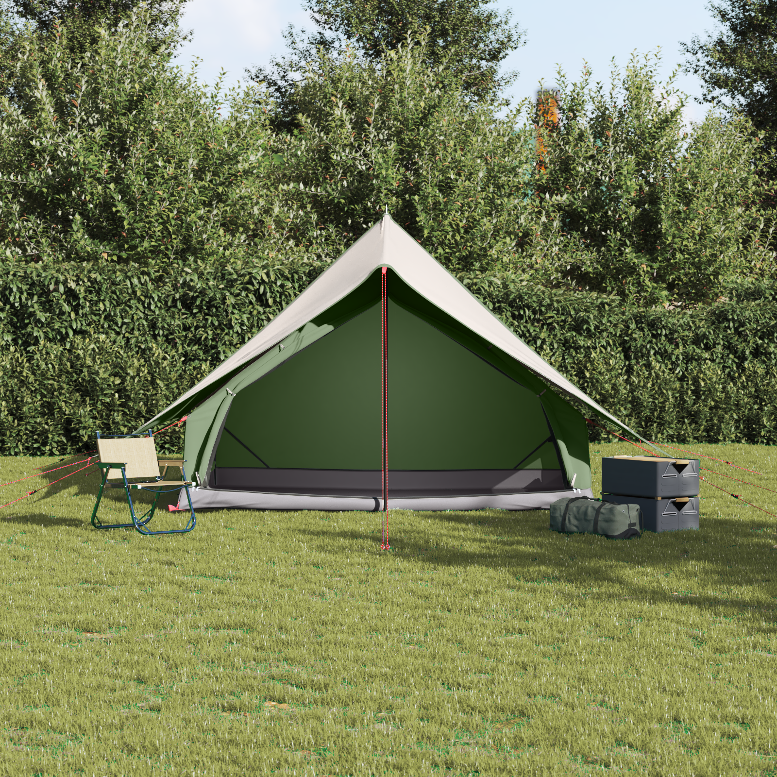 Camping Tent A-Frame 5-Person Green Waterproof - Image 4