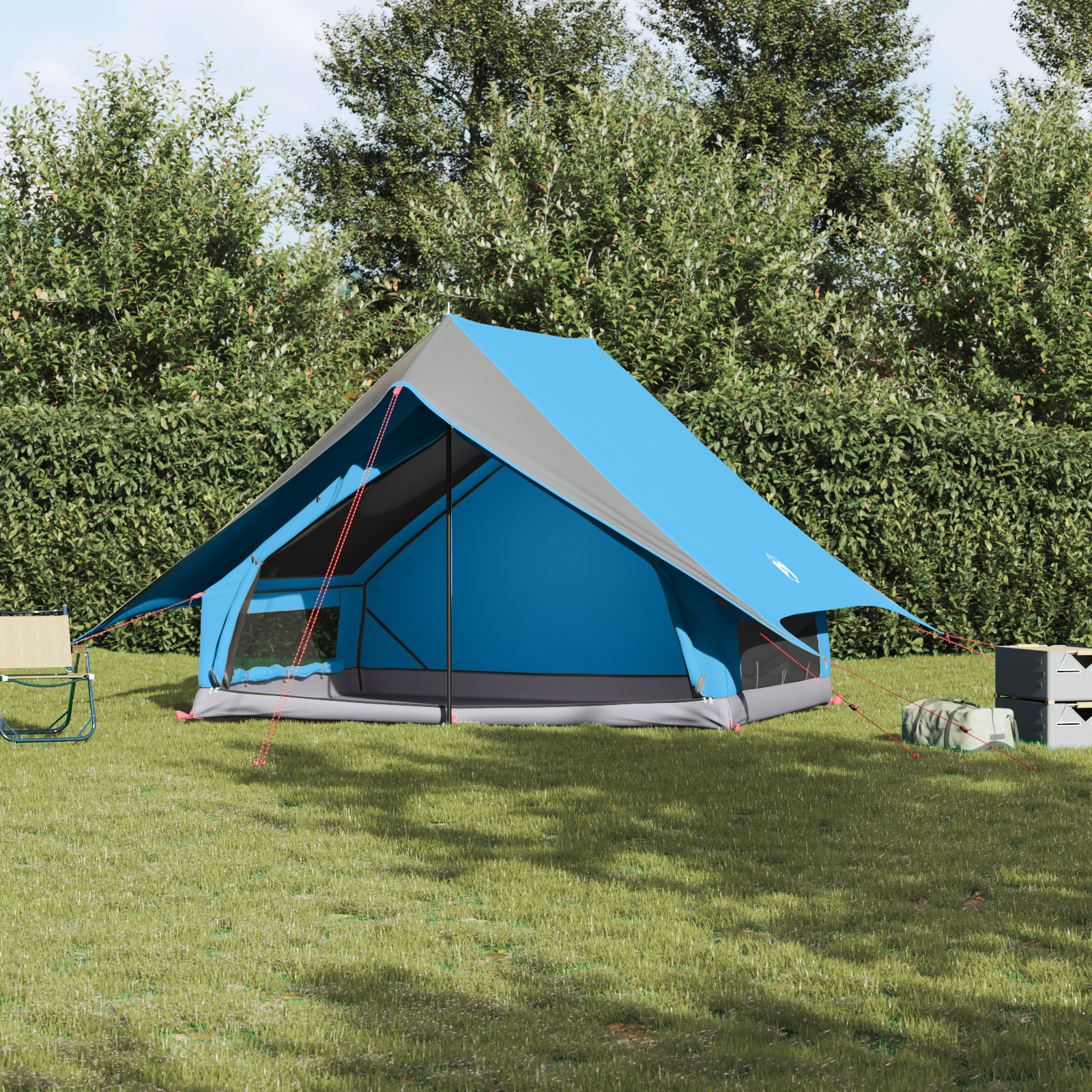 Camping Tent A-Frame 5-Person Blue Waterproof