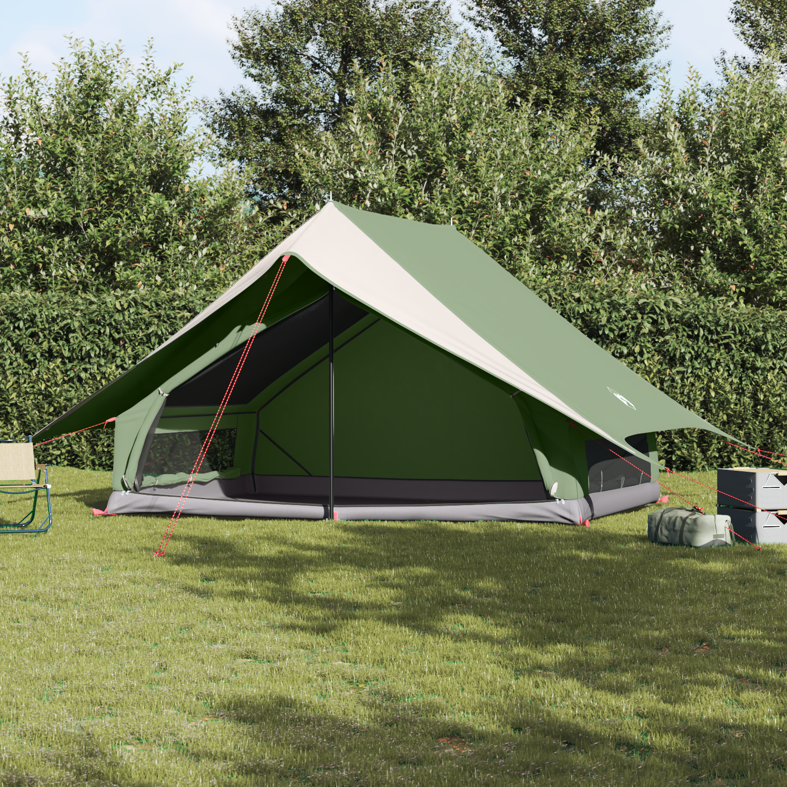 Family Tent A-Frame 7-Person Green Waterproof