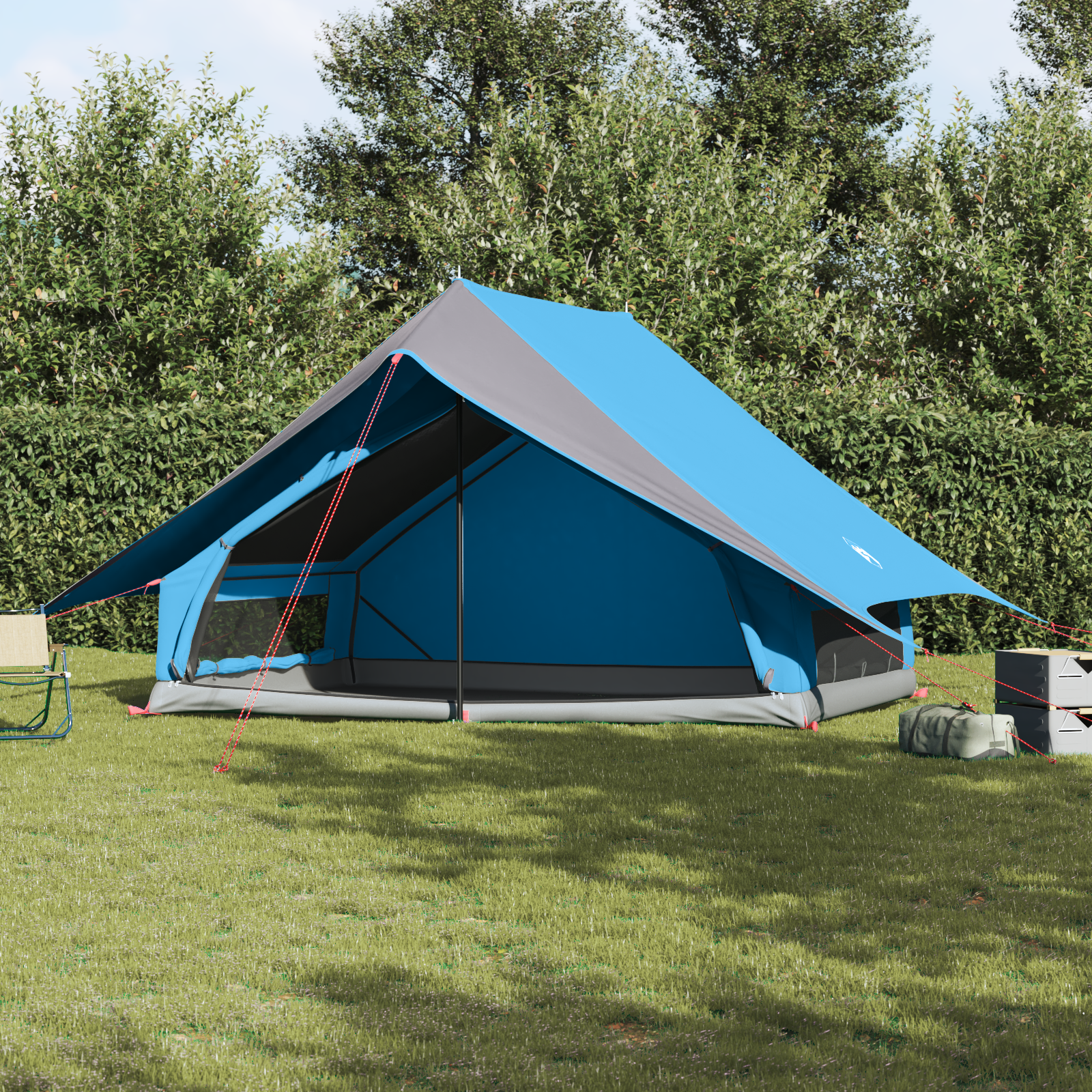 Family Tent A-Frame 7-Person Blue Waterproof