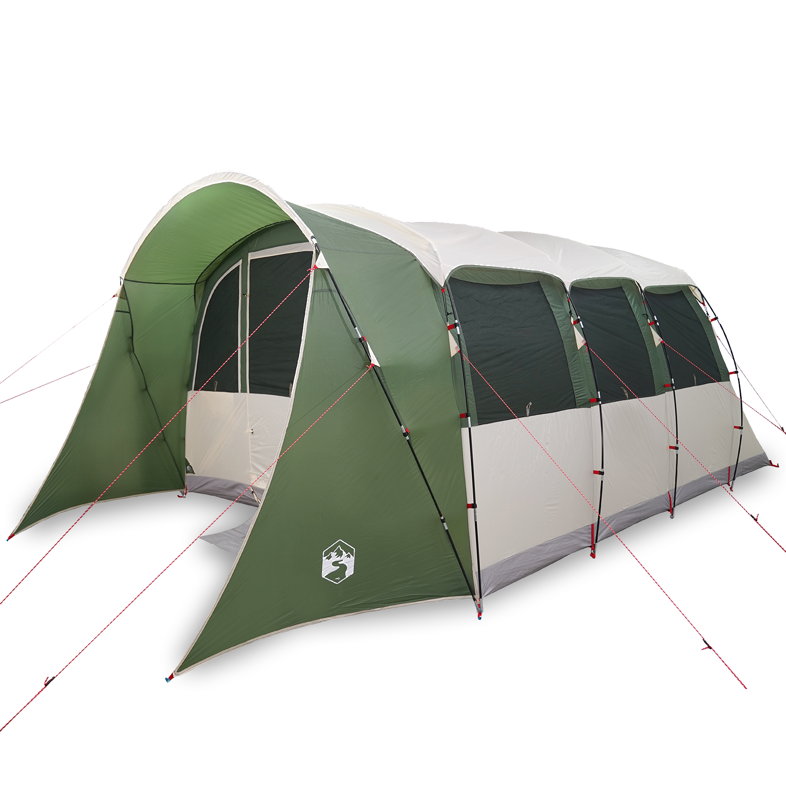 Family Tent with Windows Tunnel Green 8-Person Waterproof - Image 3