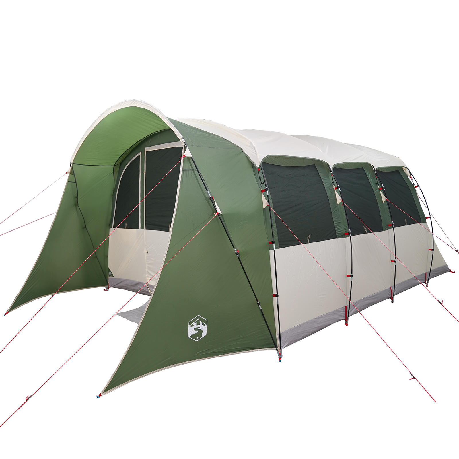 Family Tent with Windows Tunnel Green 8-Person Waterproof - Image 2