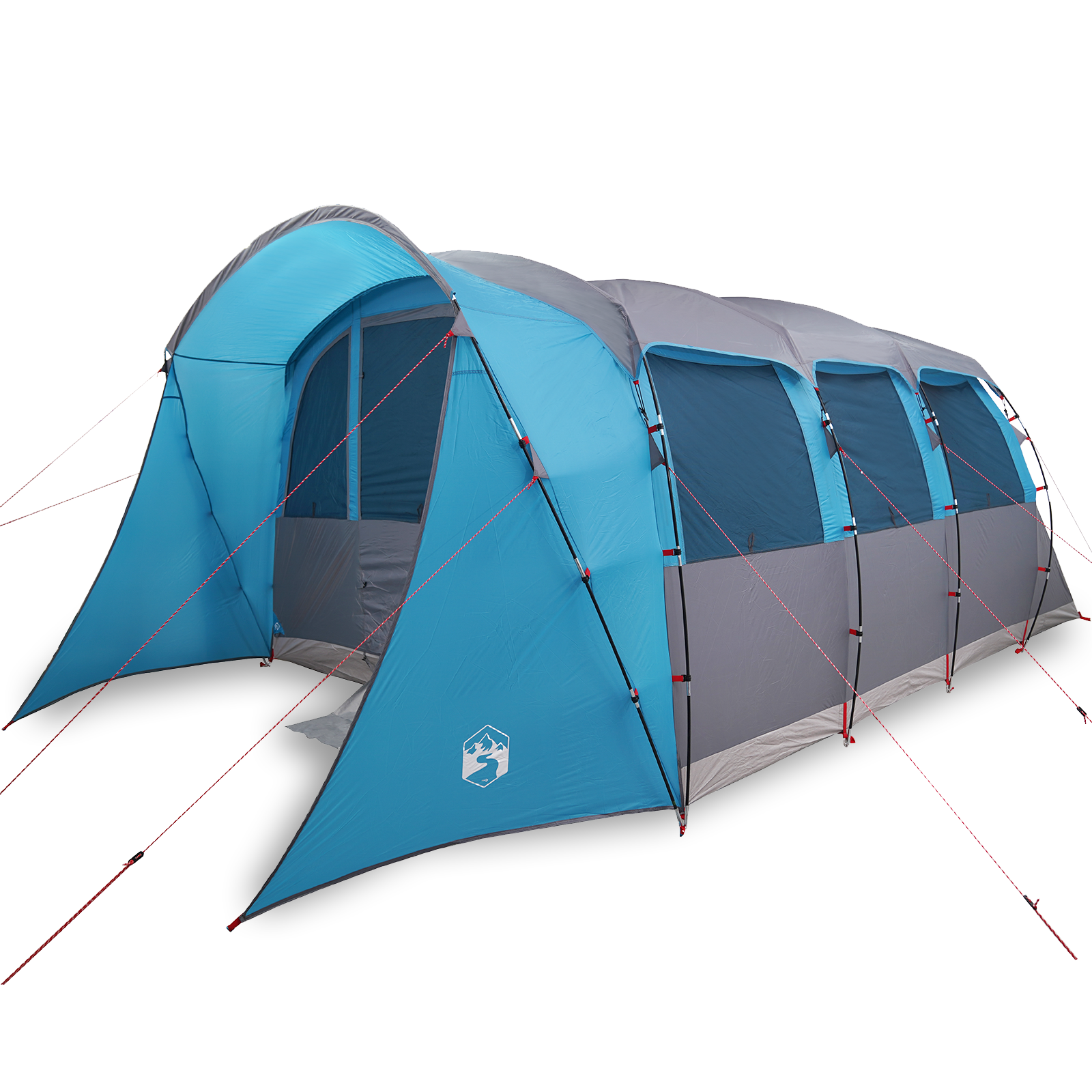 Family Tent with Windows Tunnel Blue 8-Person Waterproof - Image 3