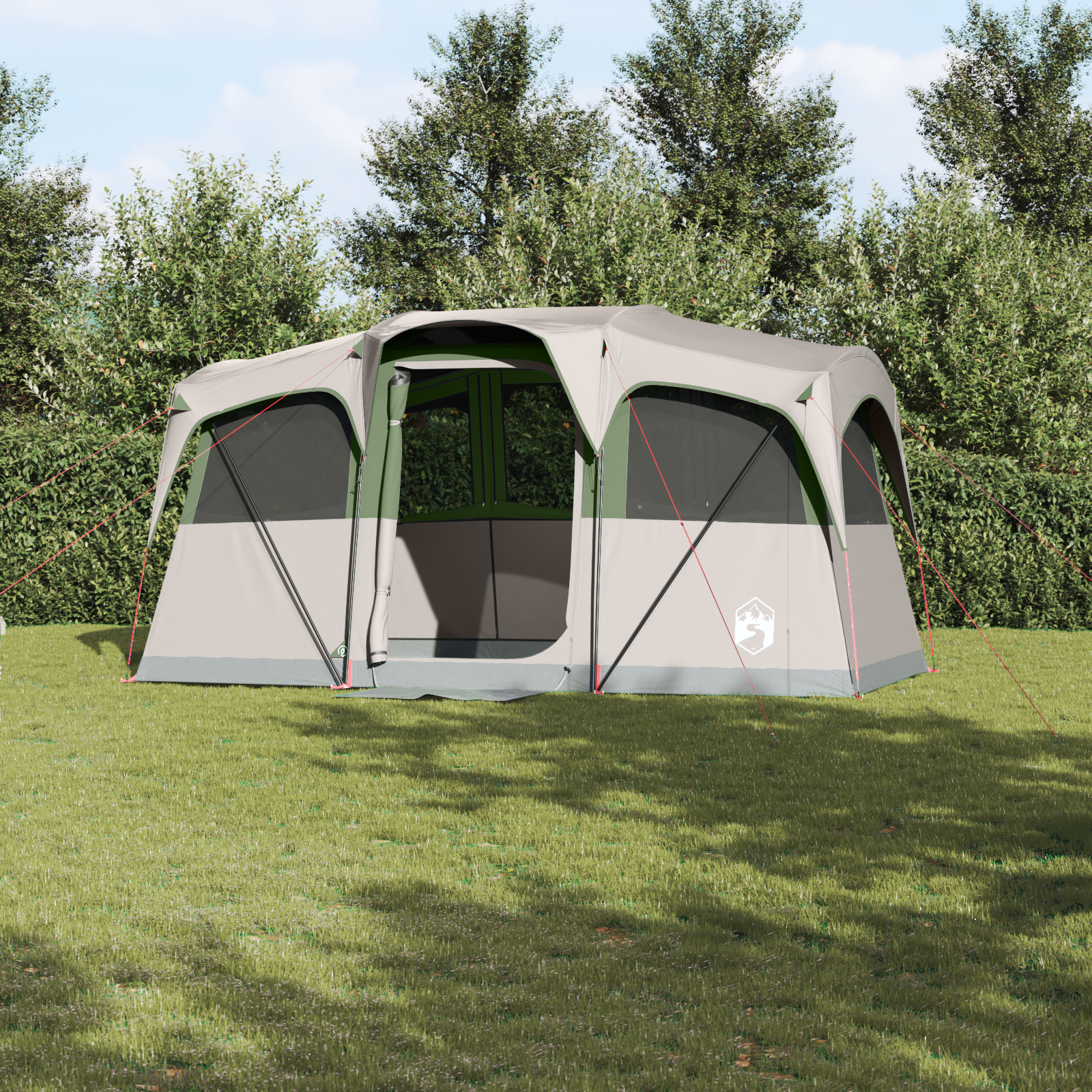 Family Tent with Windows Dome Green 10-Person Waterproof