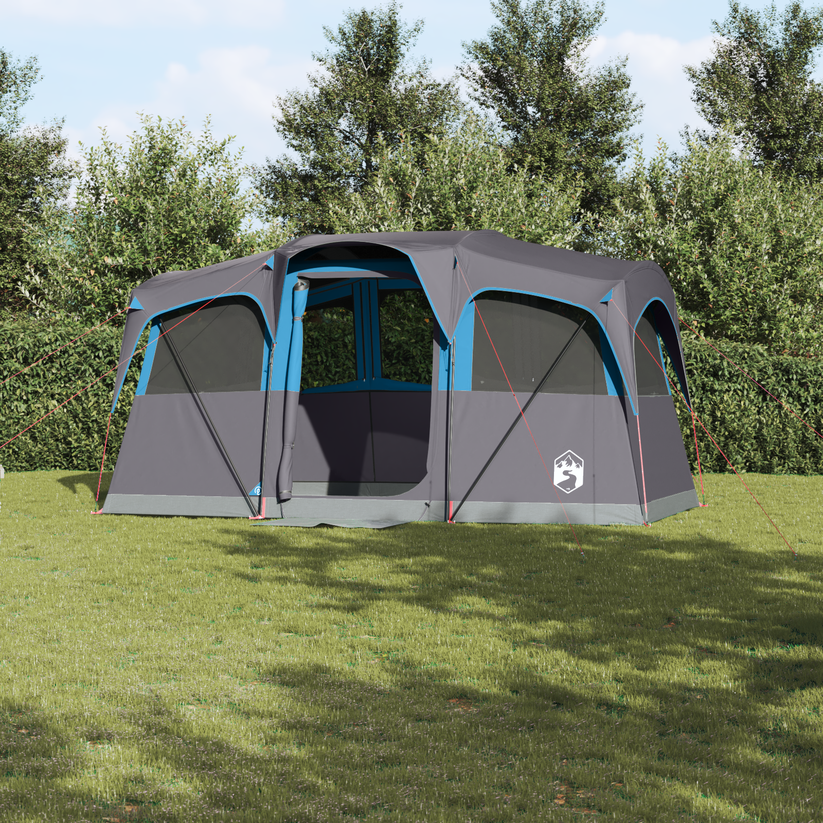 Family Tent with Windows Dome Blue 10-Person Waterproof