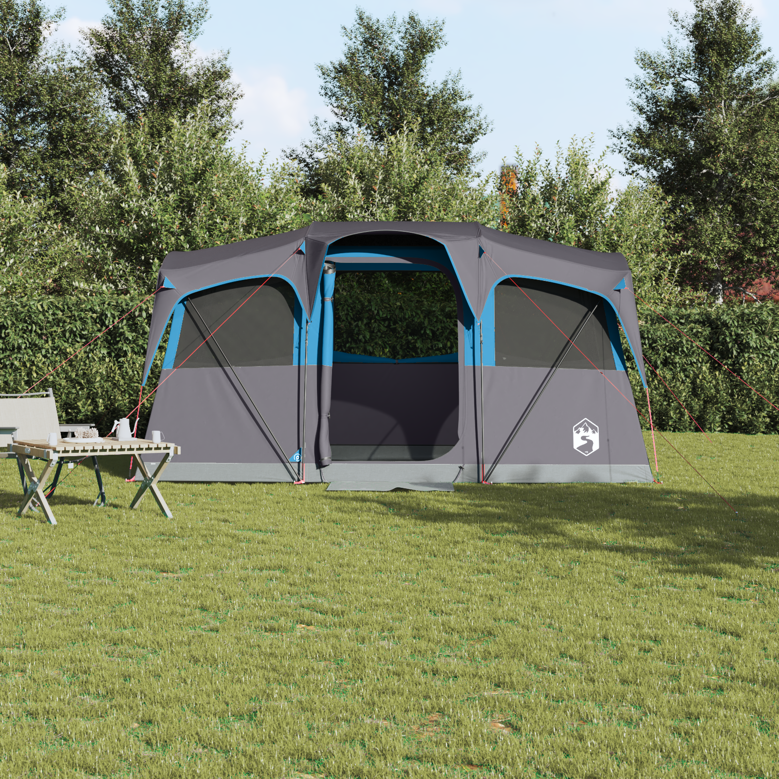 Family Tent with Windows Dome Blue 10-Person Waterproof - Image 4