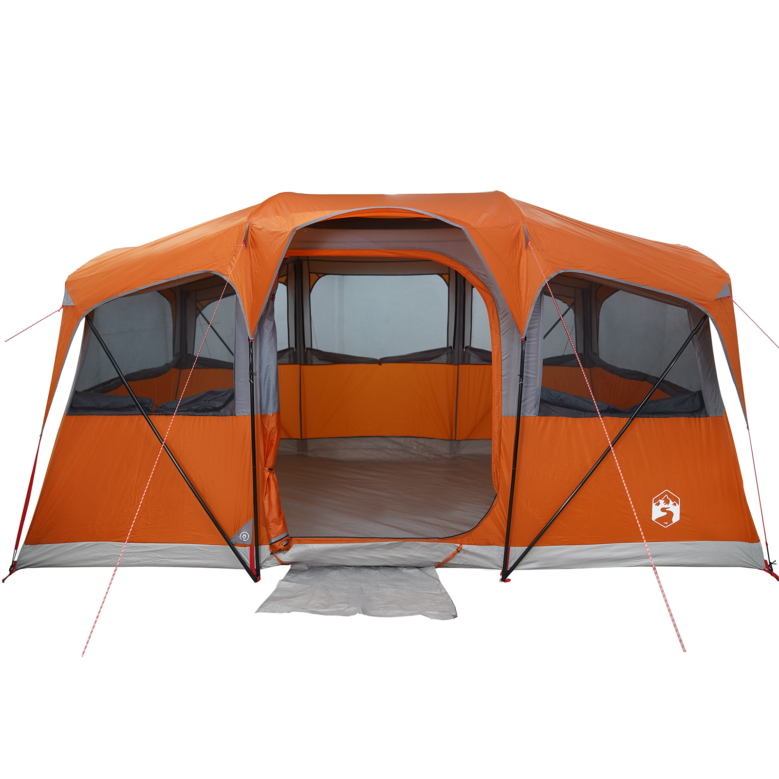Family Tent with Windows Dome Grey & Orange 10-Person Waterproof - Image 11