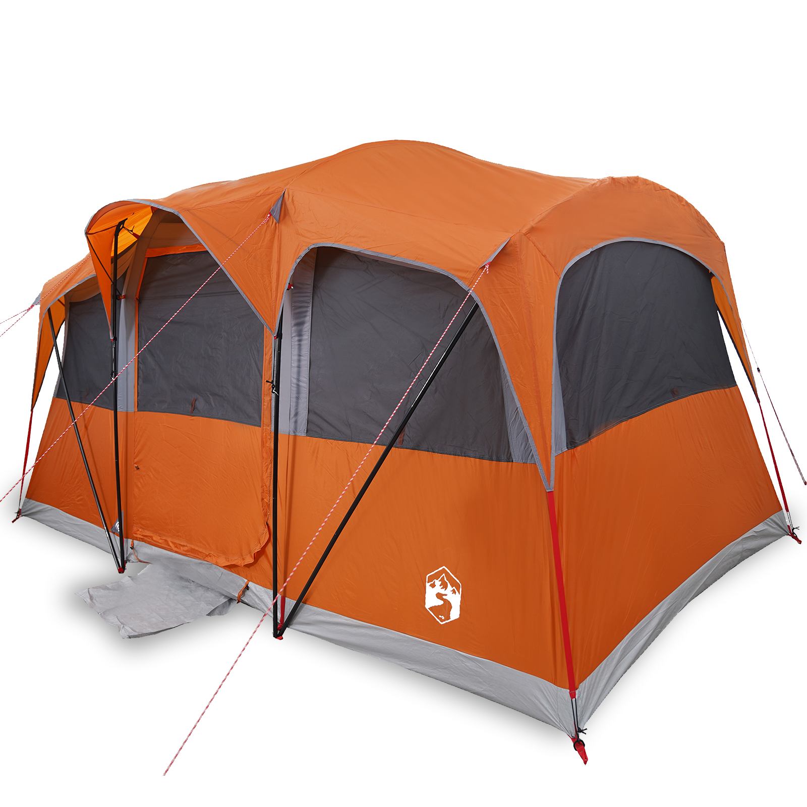 Family Tent with Windows Dome Grey & Orange 10-Person Waterproof - Image 3
