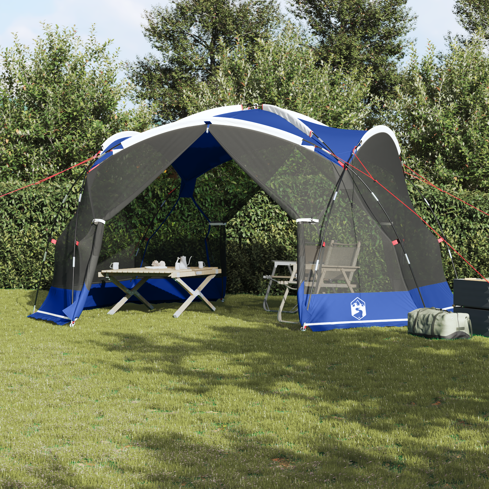 vidaXL Corturi cu acoperiș albastru azur 434 x 434 x 230 cm Poliester