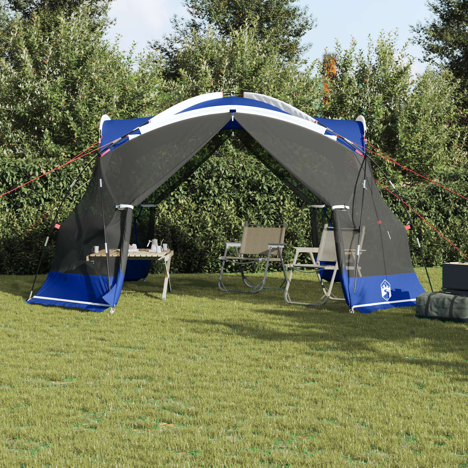Camping Mosquito Net with Doors Blue 10-Person Waterproof - Image 4