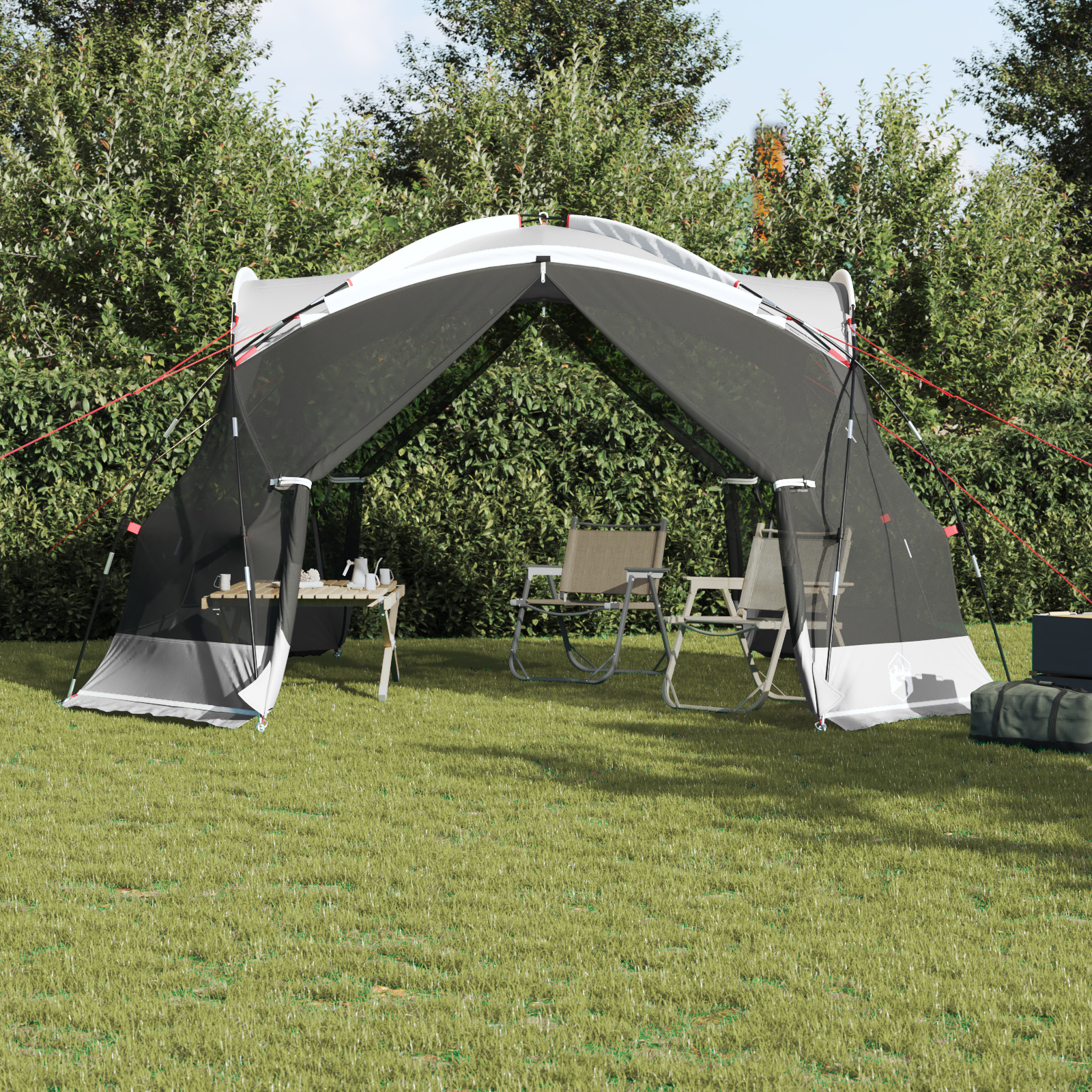 Camping Mosquito Net with Doors Grey 8-Person Waterproof - Image 4