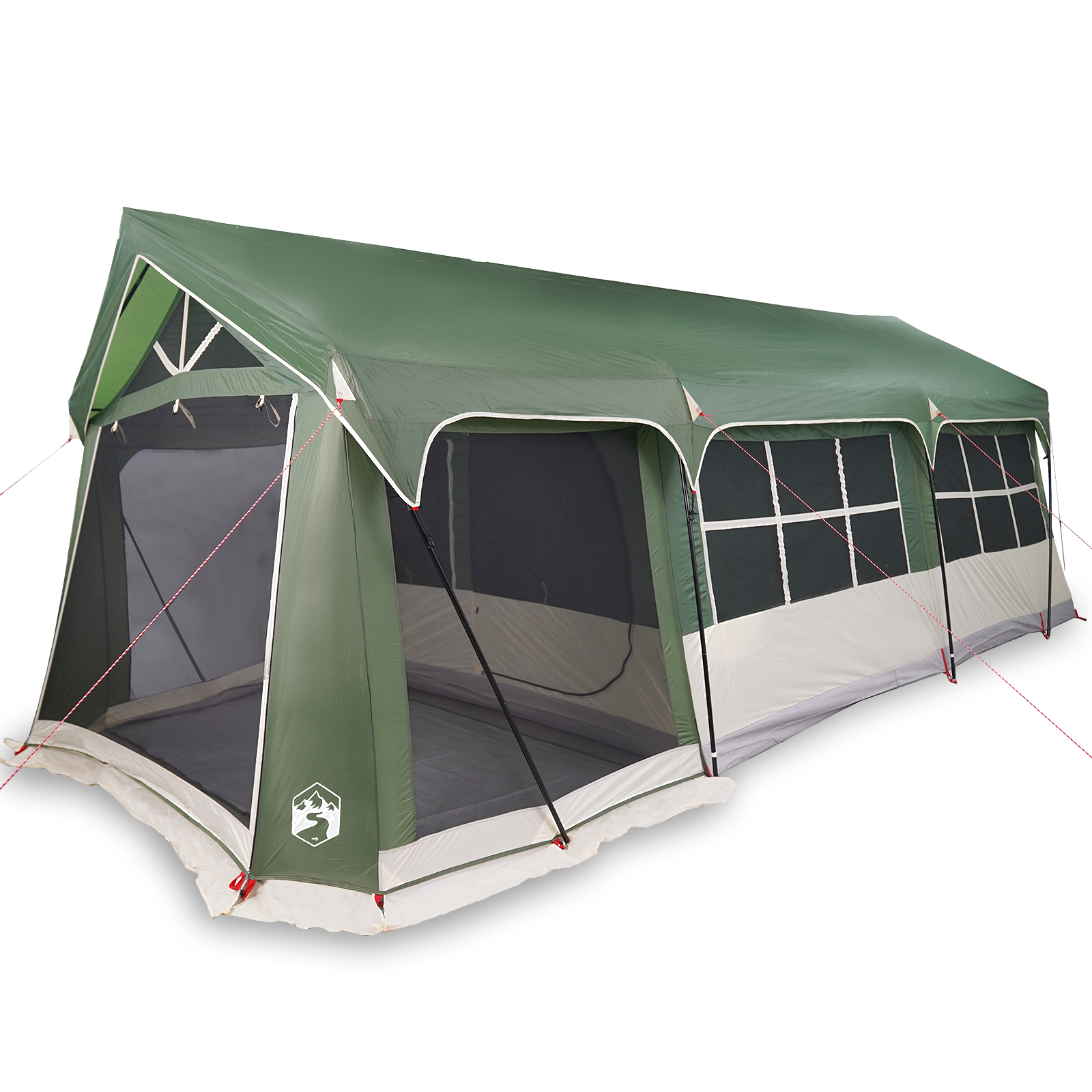 Camping Tent with Windows Green 10-Person Waterproof - Image 3