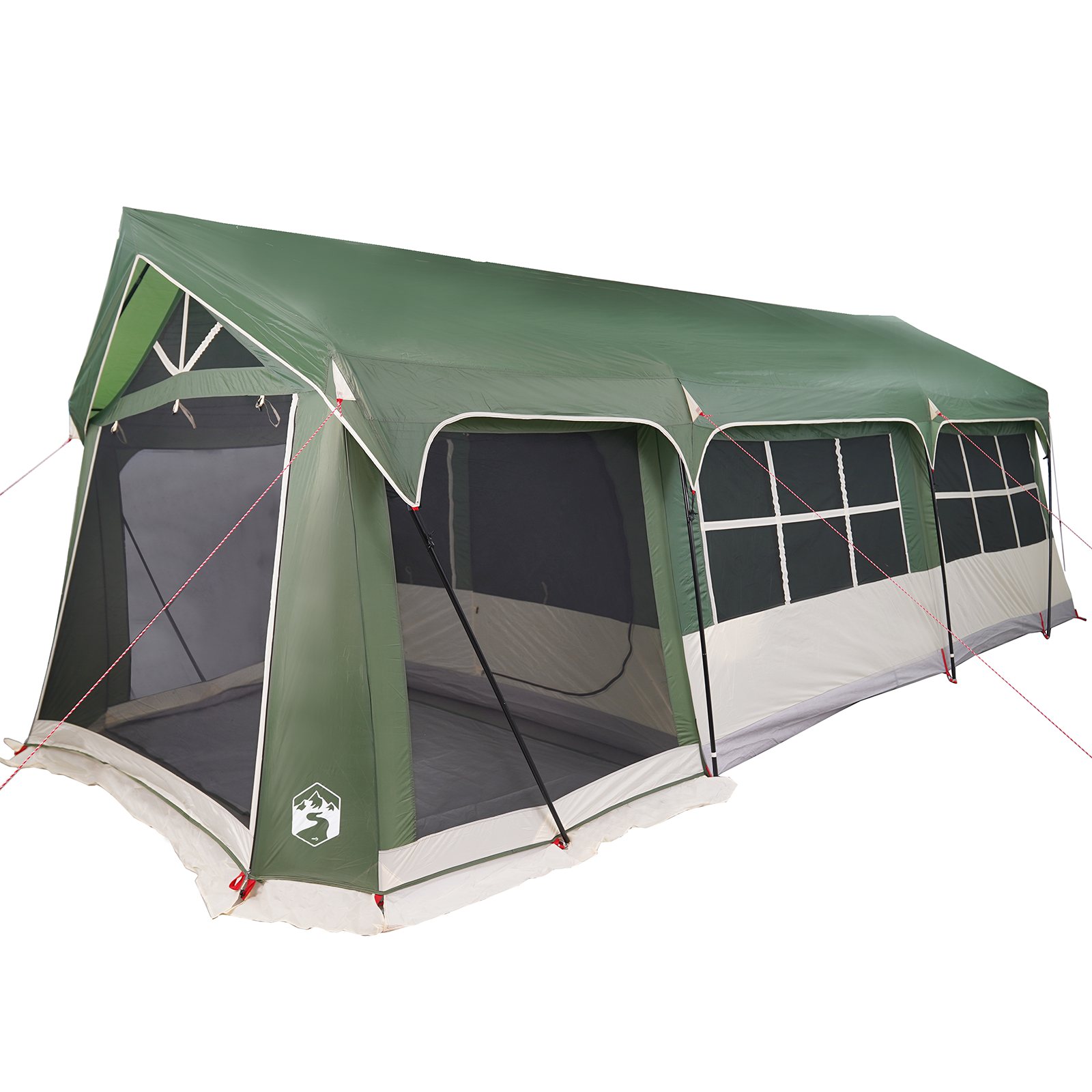Camping Tent with Windows Green 10-Person Waterproof - Image 2