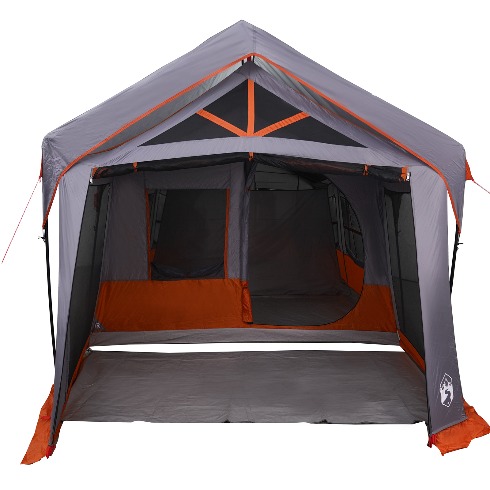 Camping Tent with Windows Grey and Orange 10-Person Waterproof - Image 11