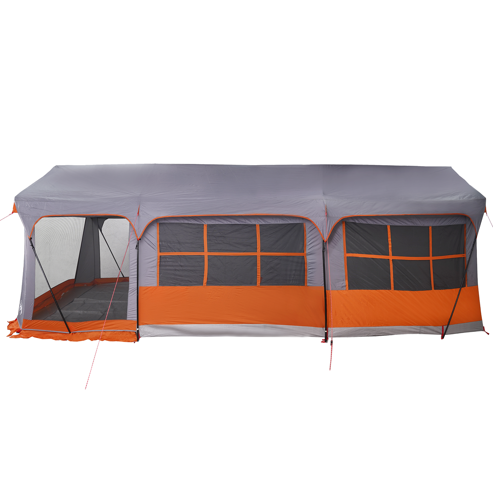 Camping Tent with Windows Grey and Orange 10-Person Waterproof - Image 6