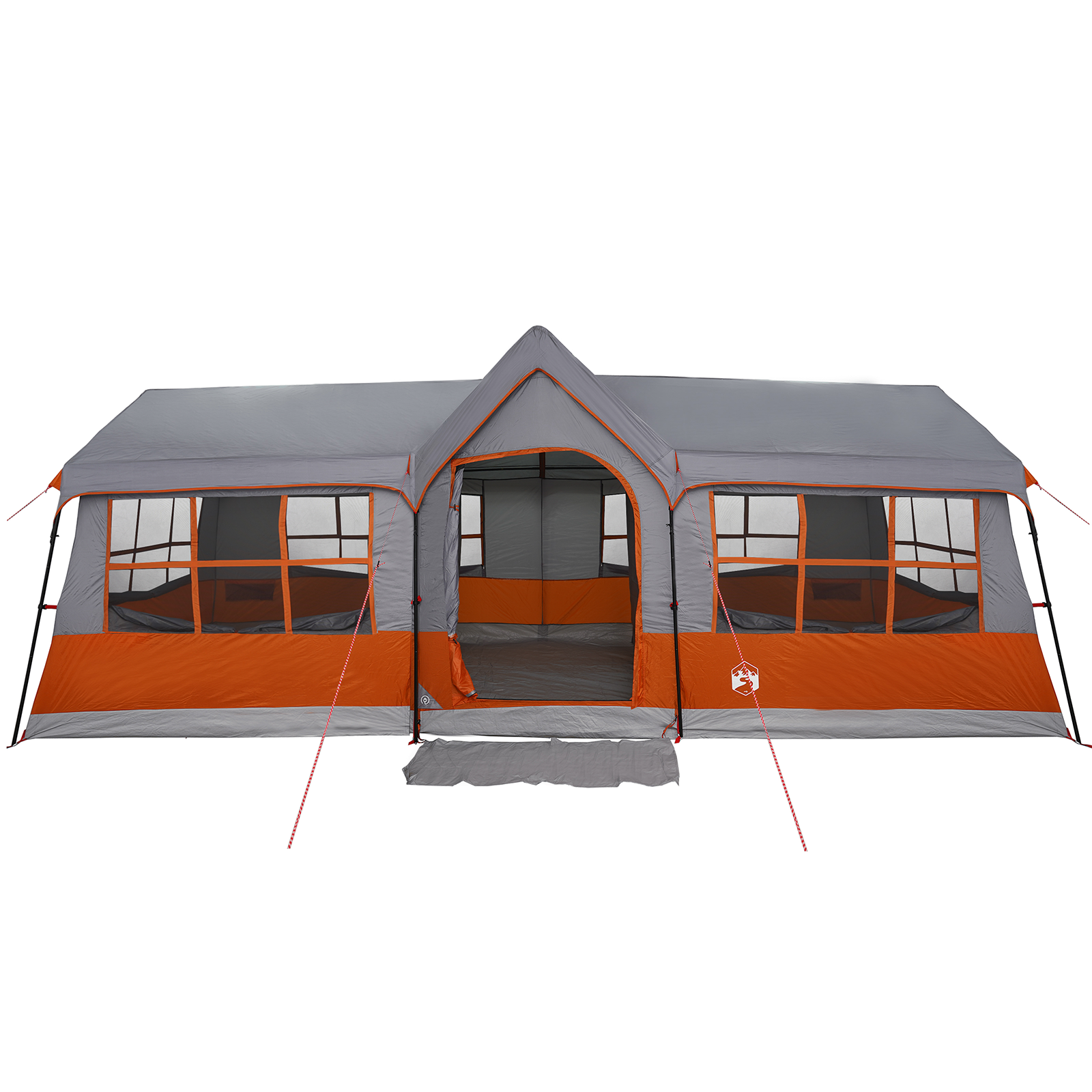 Camping Tent with Windows Grey and Orange 12-Person Waterproof - Image 11